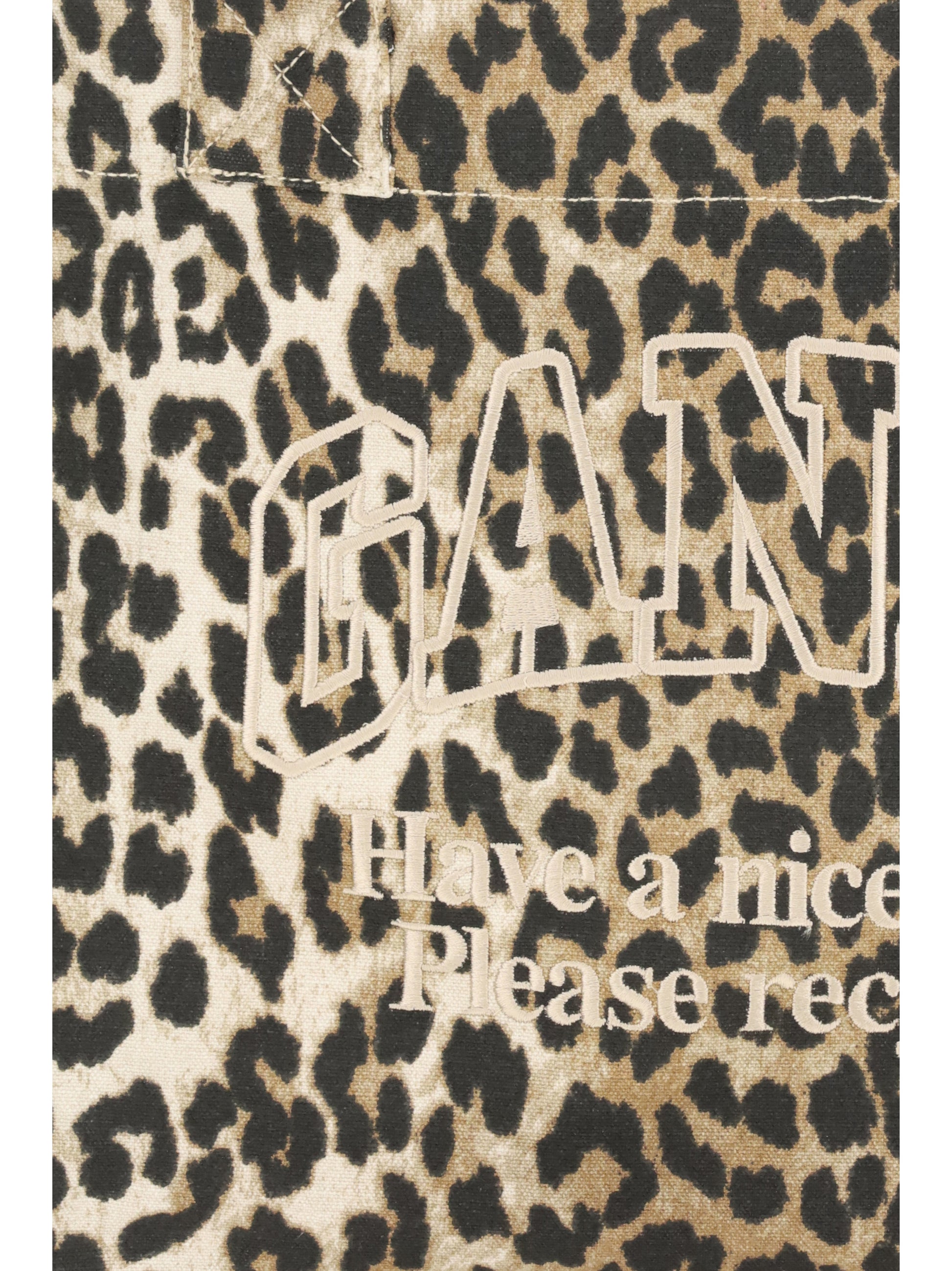 Ganni Women Leopard Print Tote Bag GANNI
