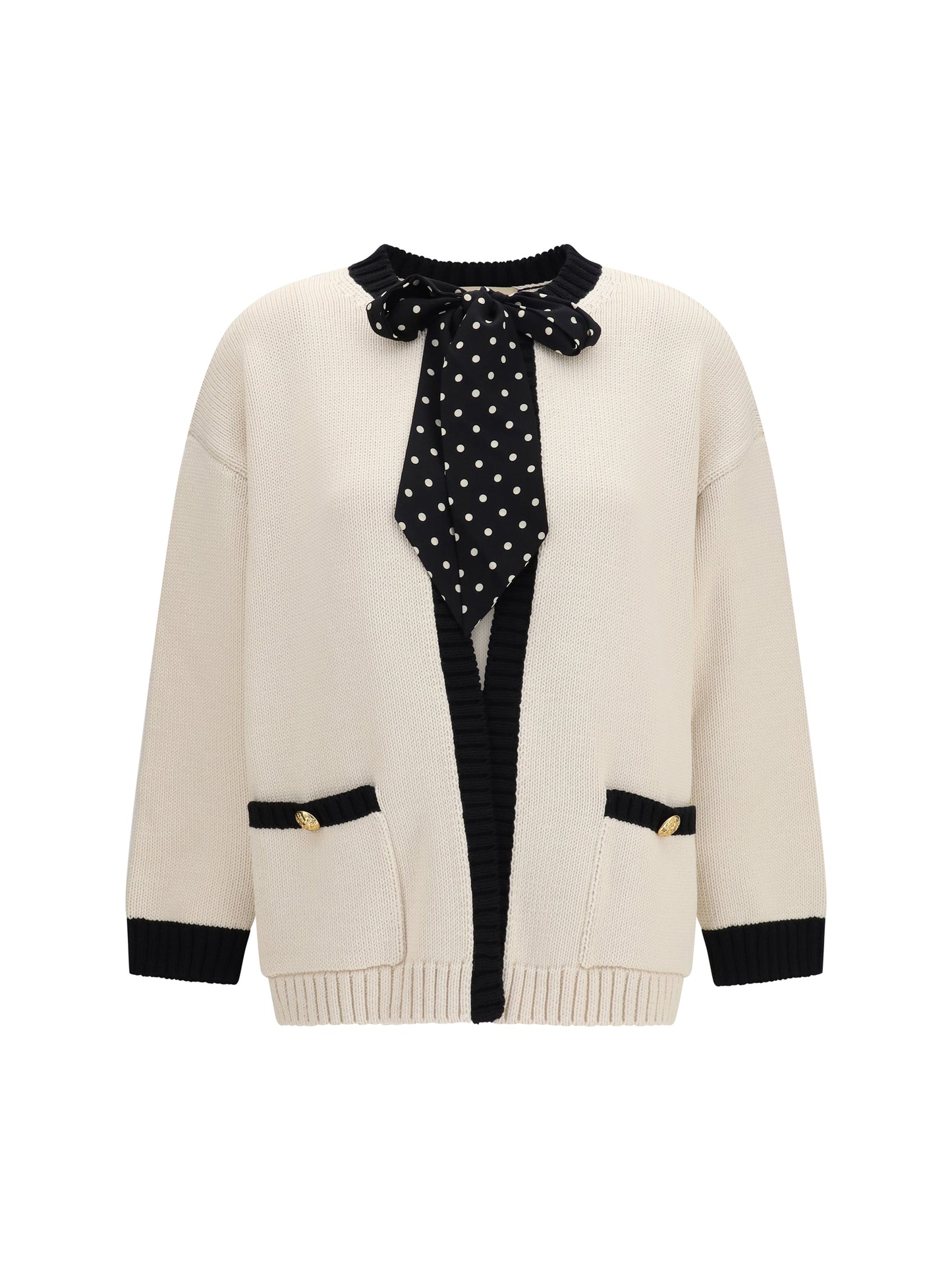 Valentino Women Open Polka-Dot Bow Cardigan VALENTINO