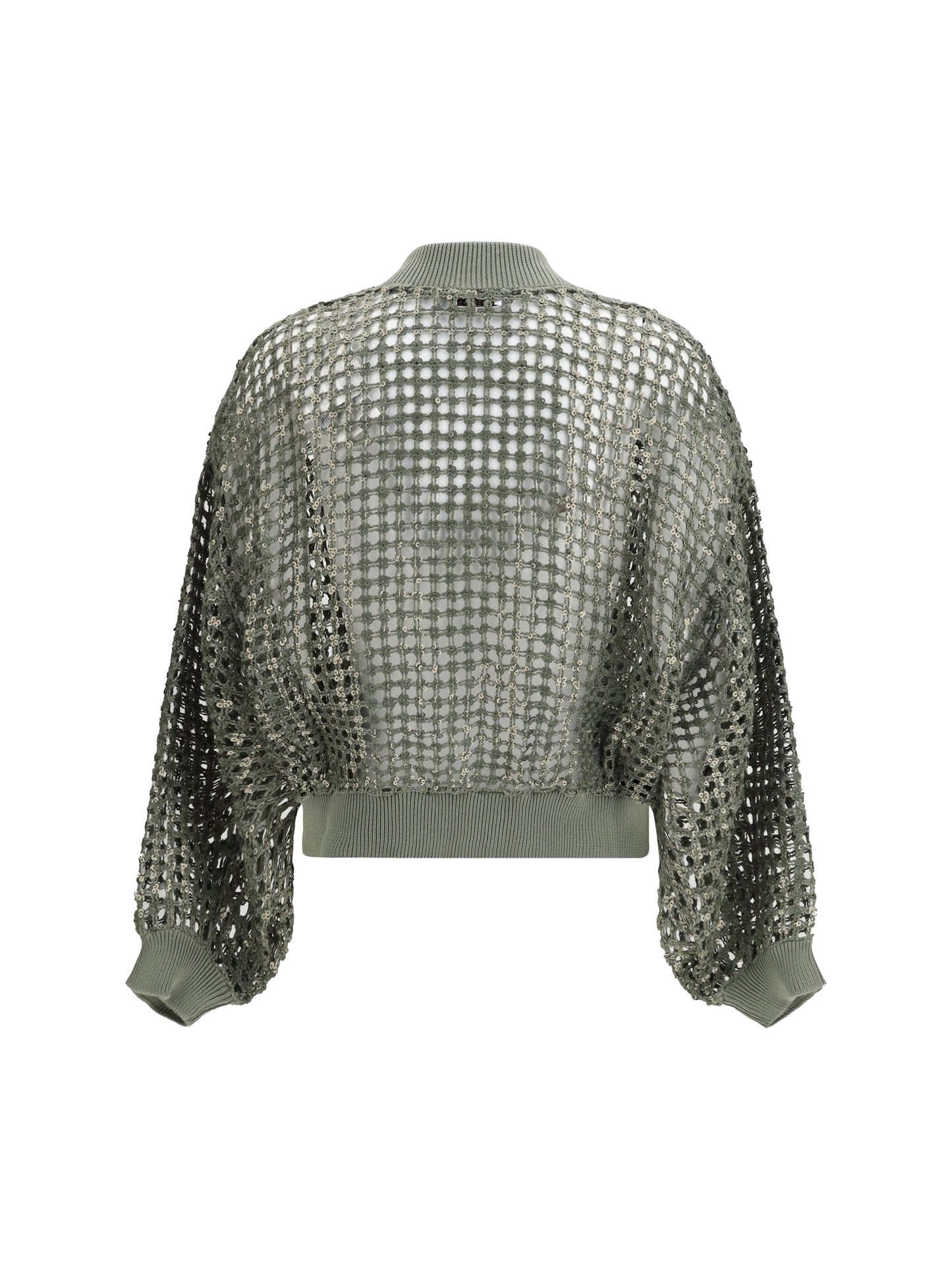 Brunello Cucinelli Women Solk And Linen Dazzling Net Embroidery Cardigan BRUNELLO CUCINELLI