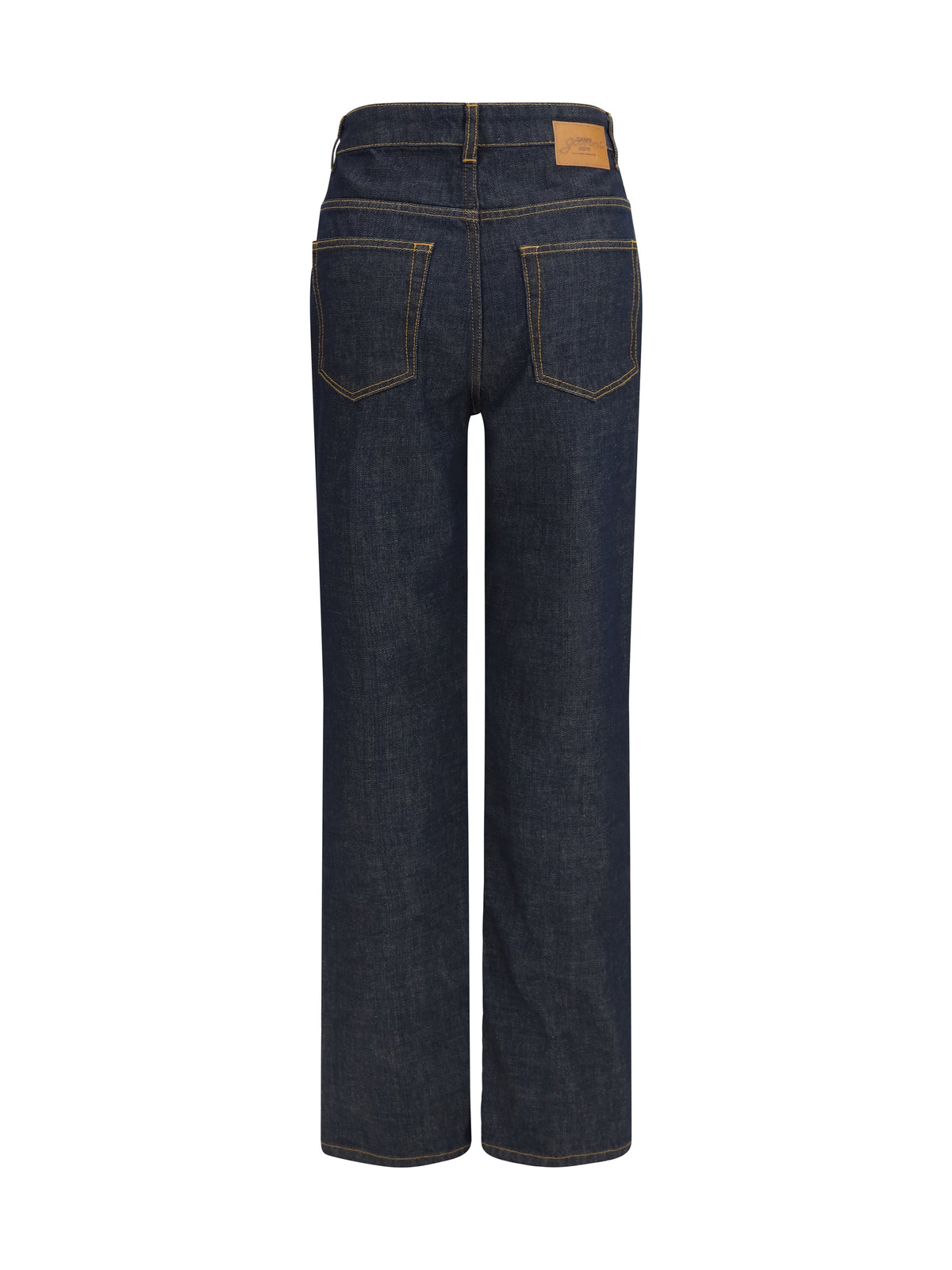 Ganni Women Slub Denim Fold Jeans GANNI
