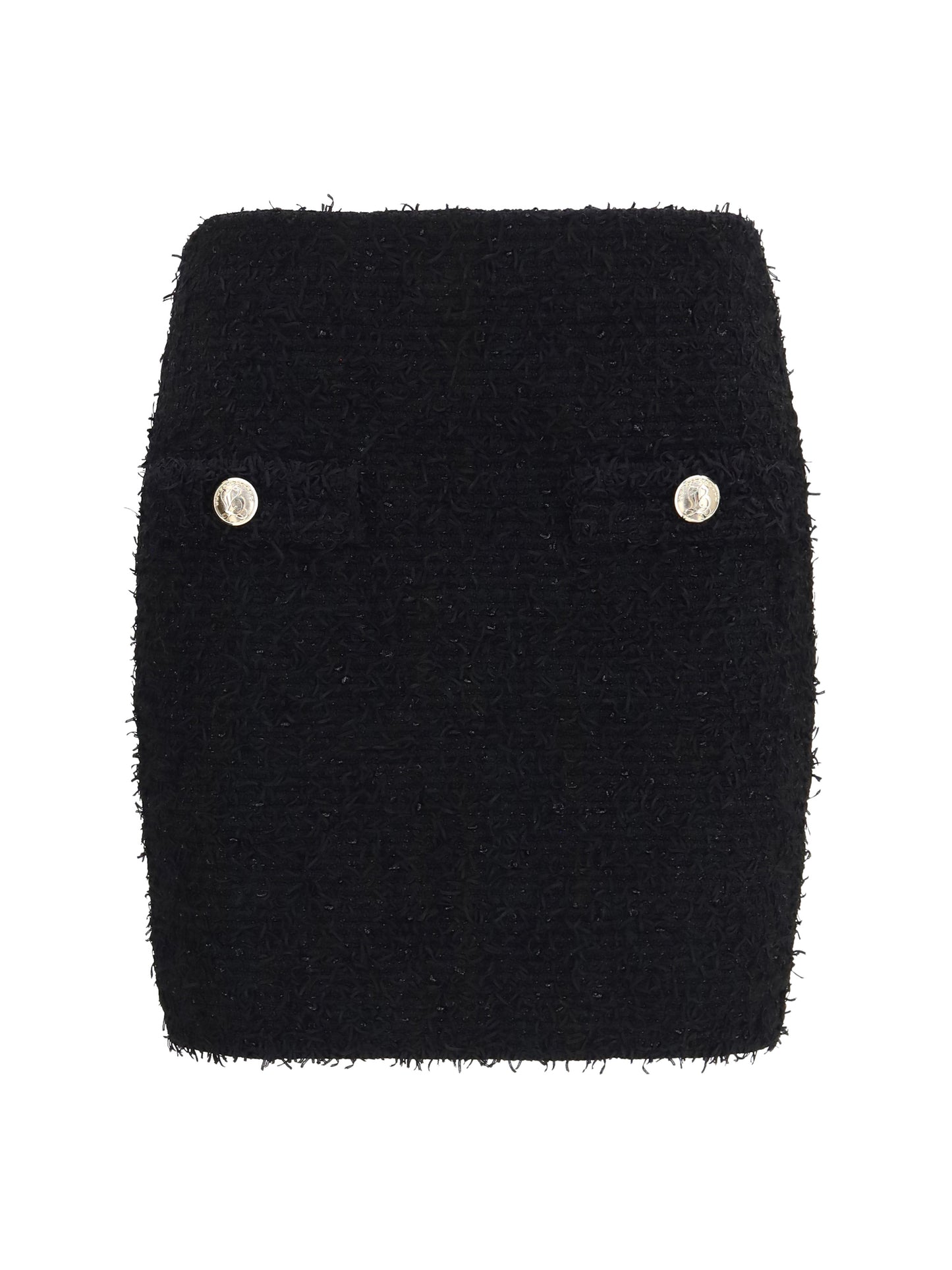 Balmain Women Tweed Mini Skirt With Logo Buttons BALMAIN
