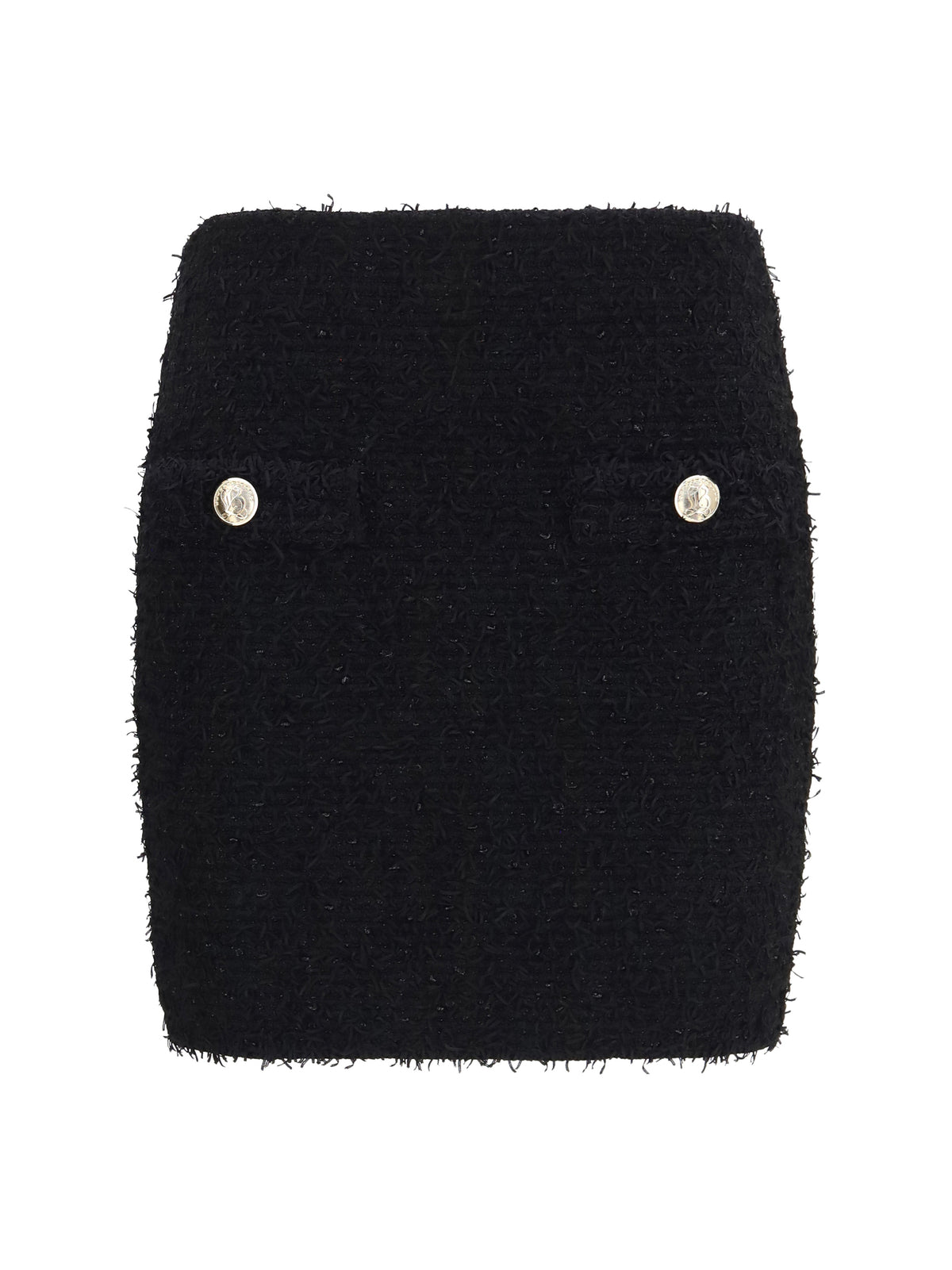 Balmain Women Tweed Mini Skirt With Logo Buttons BALMAIN