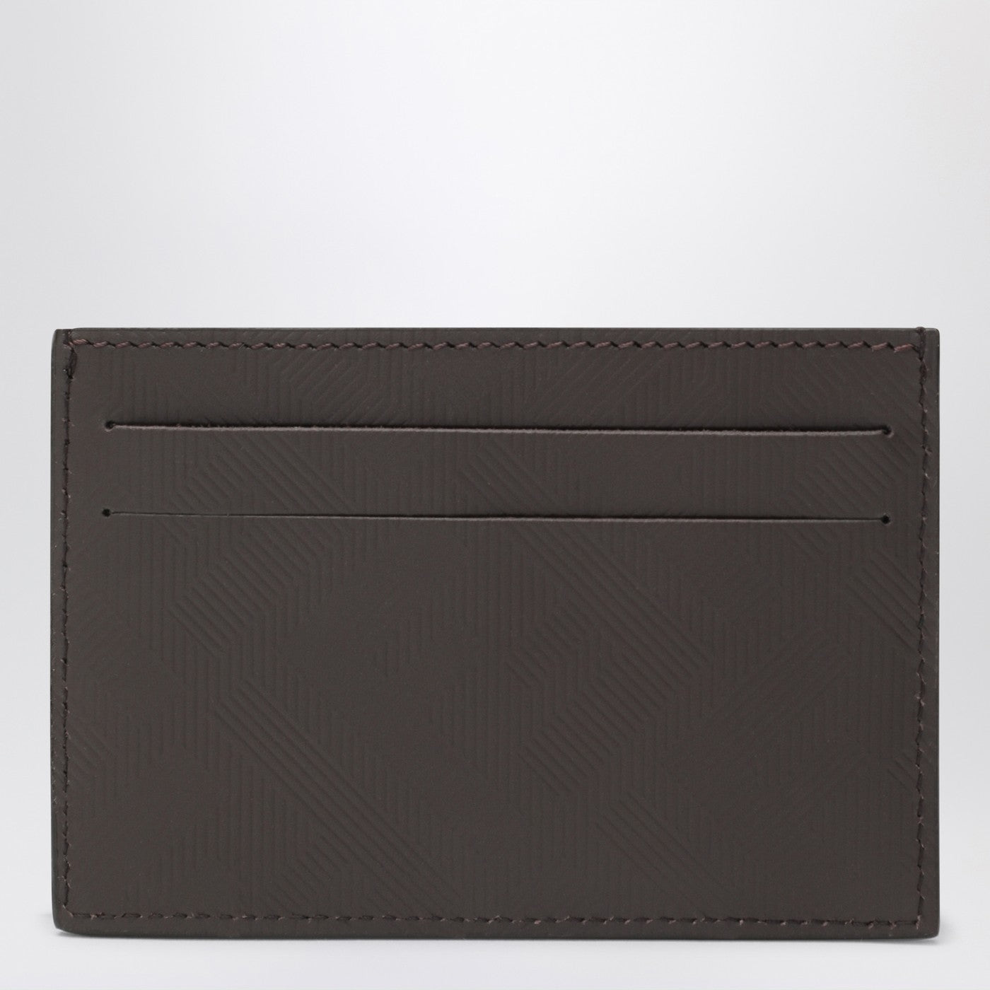Fendi Brown Slim Leather Shadow Card Holder Men FENDI