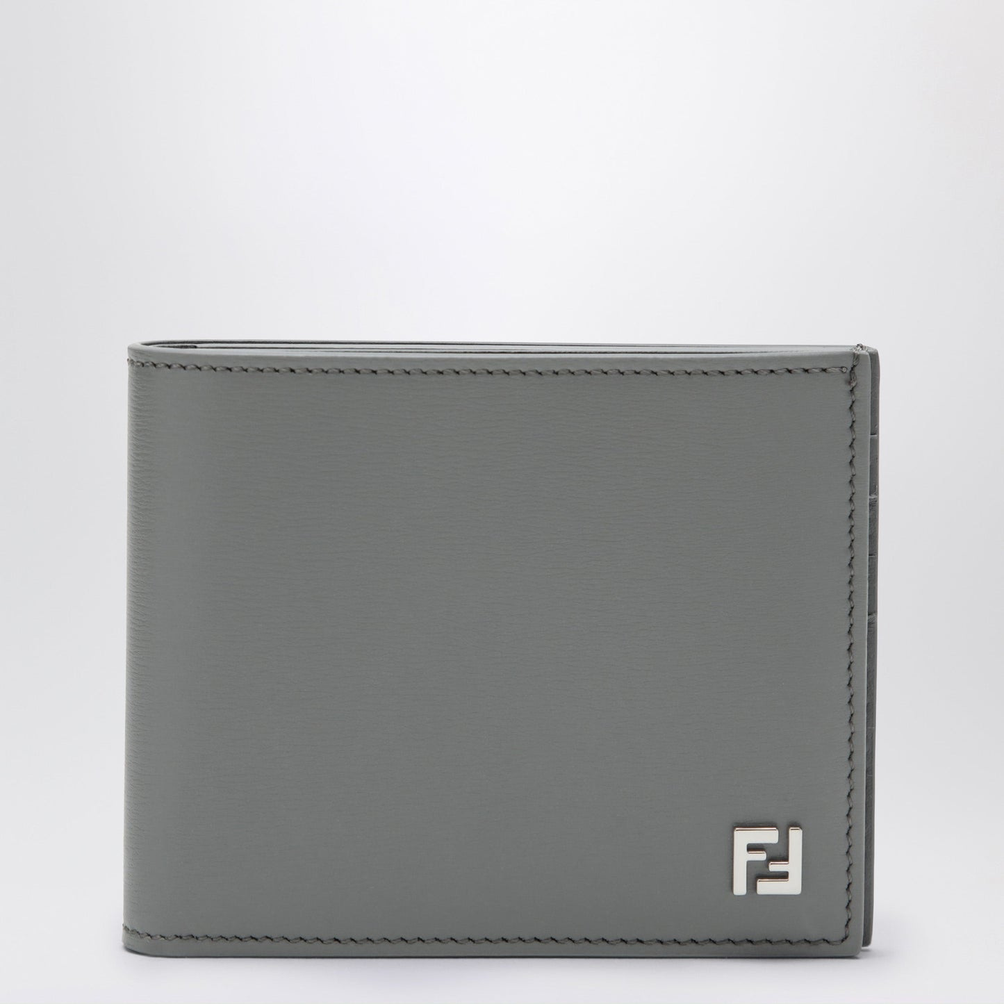 Fendi Light Grey Squared Ff Bi-Fold Wallet Men FENDI
