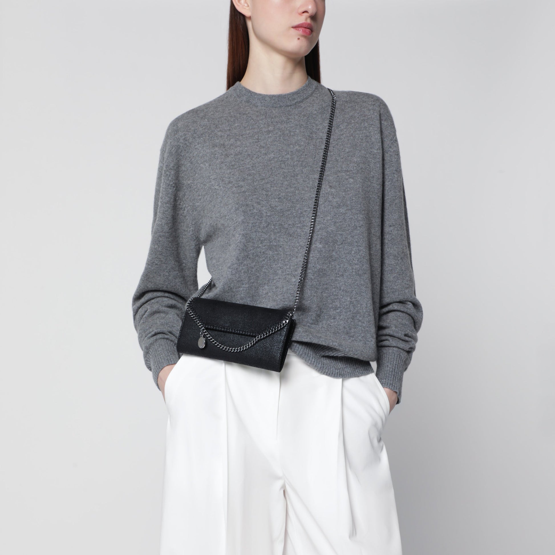 Stella Mccartney Falabella Black Crossbody Wallet Women STELLA MCCARTNEY