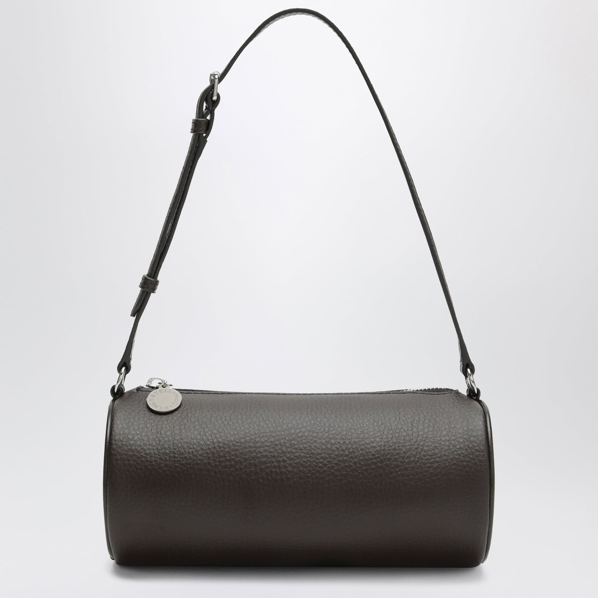 Stella Mccartney Chocolate Brown Logo Bowling Bag In Faux Leather Women STELLA MCCARTNEY