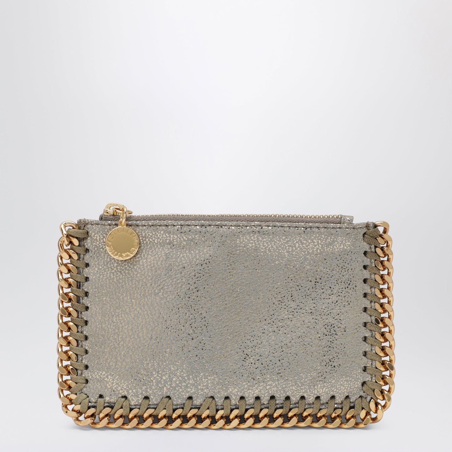 Stella Mccartney Falabella Card Holder In Metallic Pyrite Women STELLA MCCARTNEY