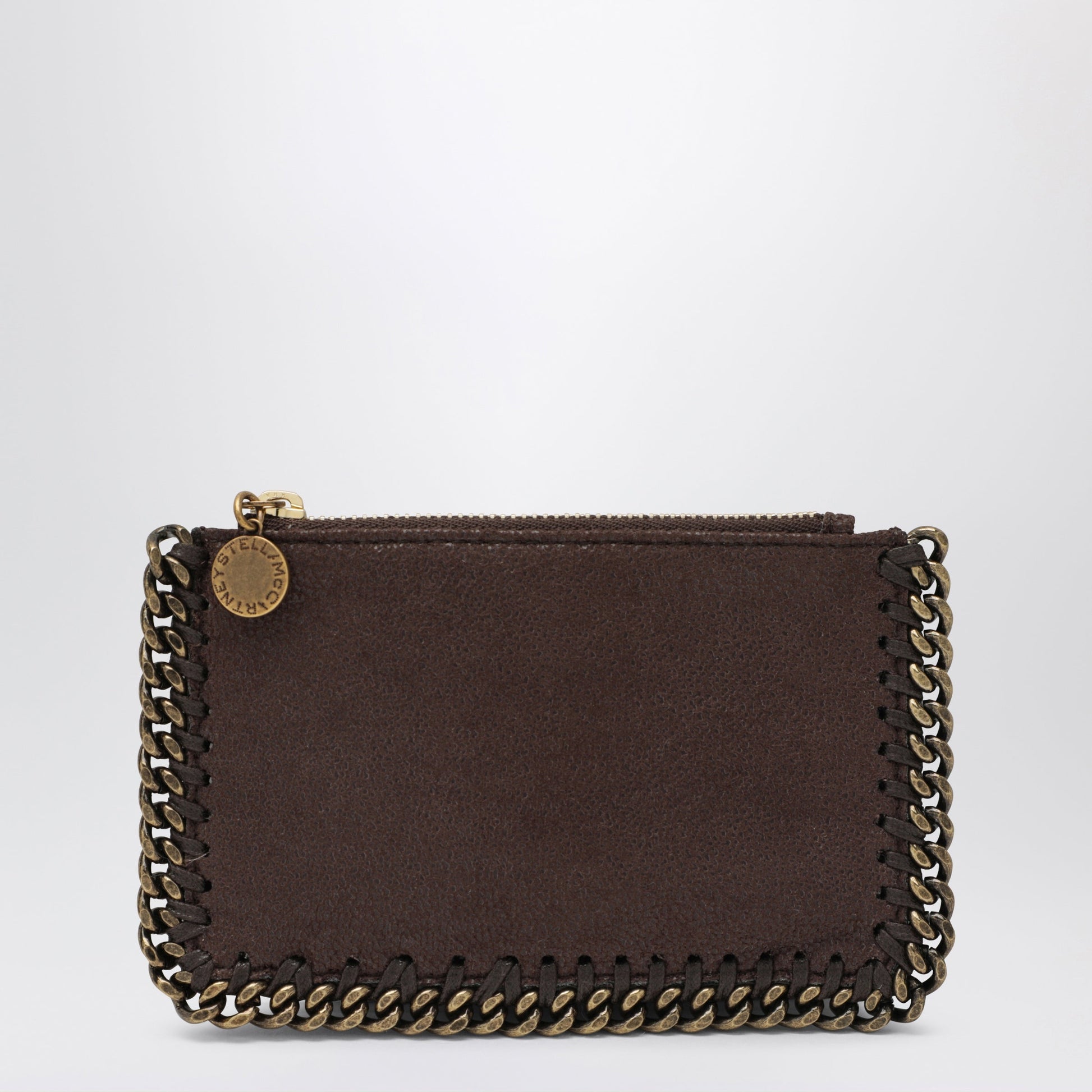 Stella Mccartney Falabella Card Holder In Mahogany Women STELLA MCCARTNEY