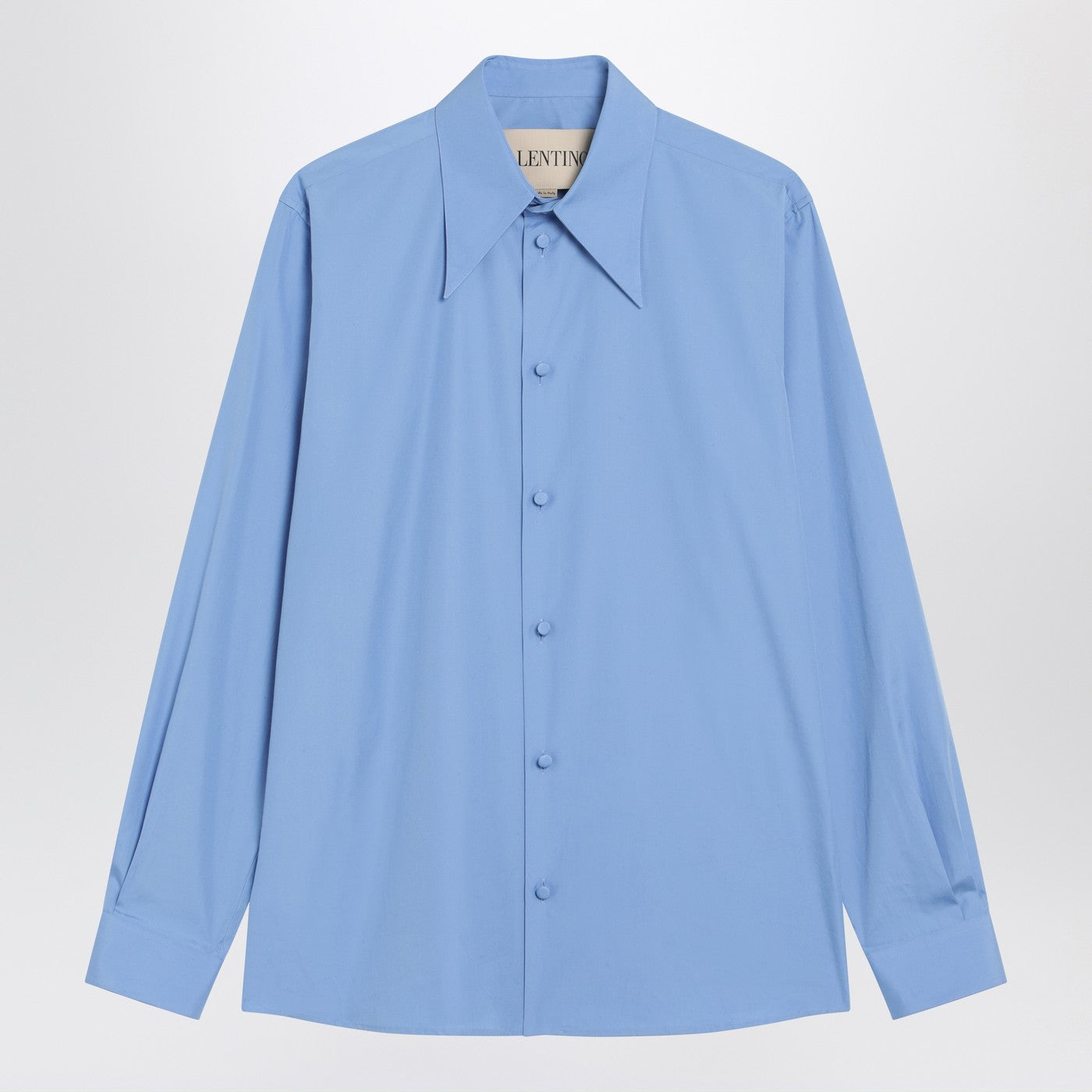 Valentino Light Blue Cotton Shirt Men VALENTINO