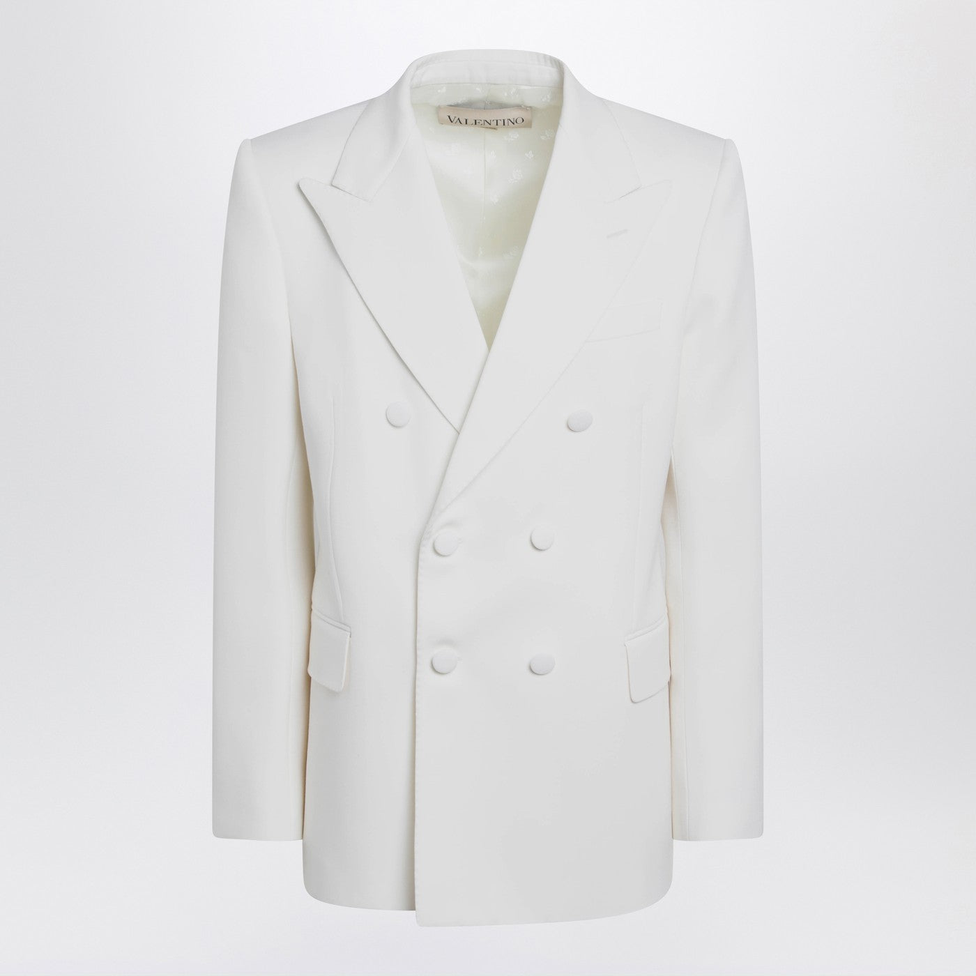 Valentino Milk-Colored Double-Breasted Jacket In Wool Men VALENTINO