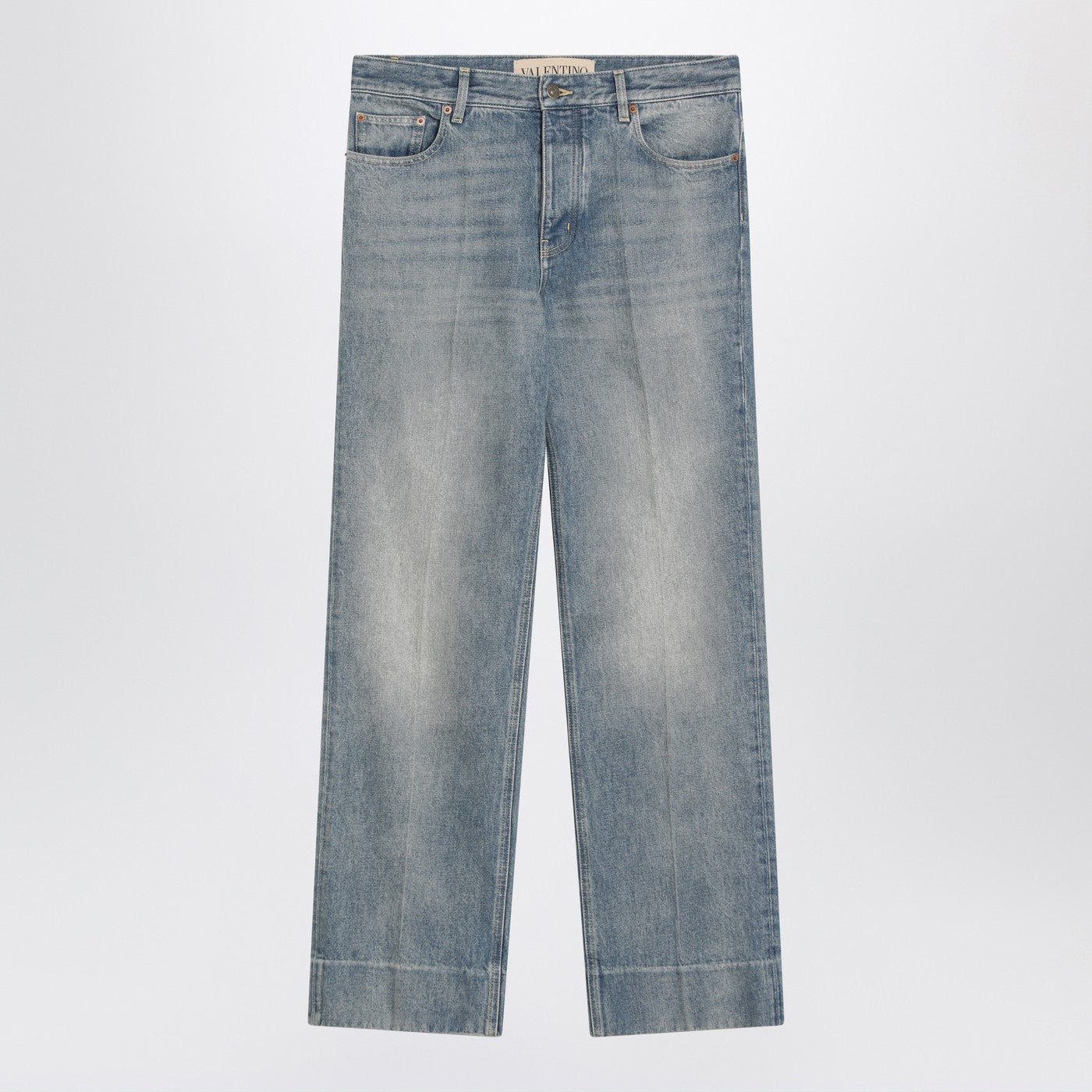 Valentino Medium Blue Washed-Effect Jeans Men VALENTINO