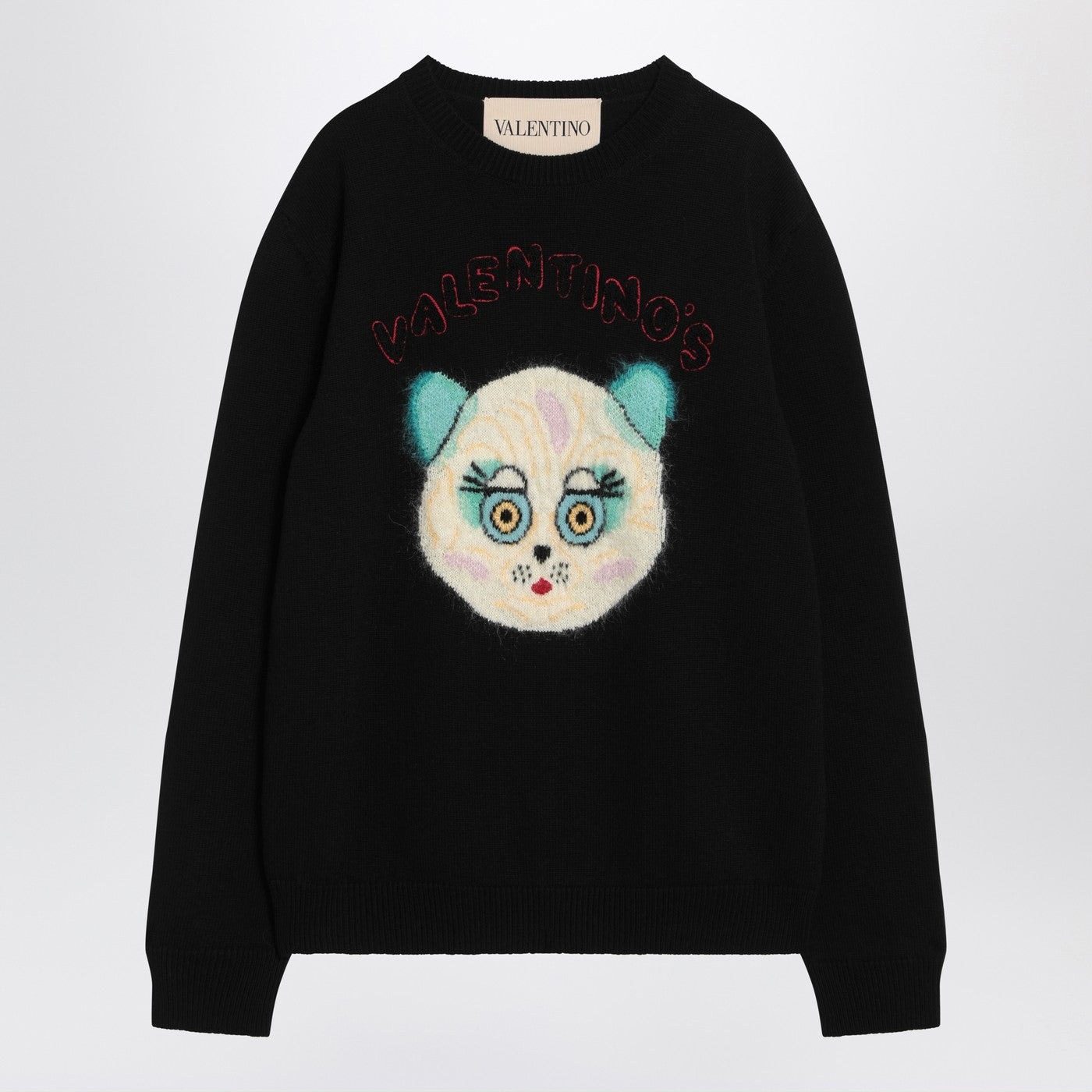 Valentino Black Sweater With Le Chat De La Maison Patch Men VALENTINO