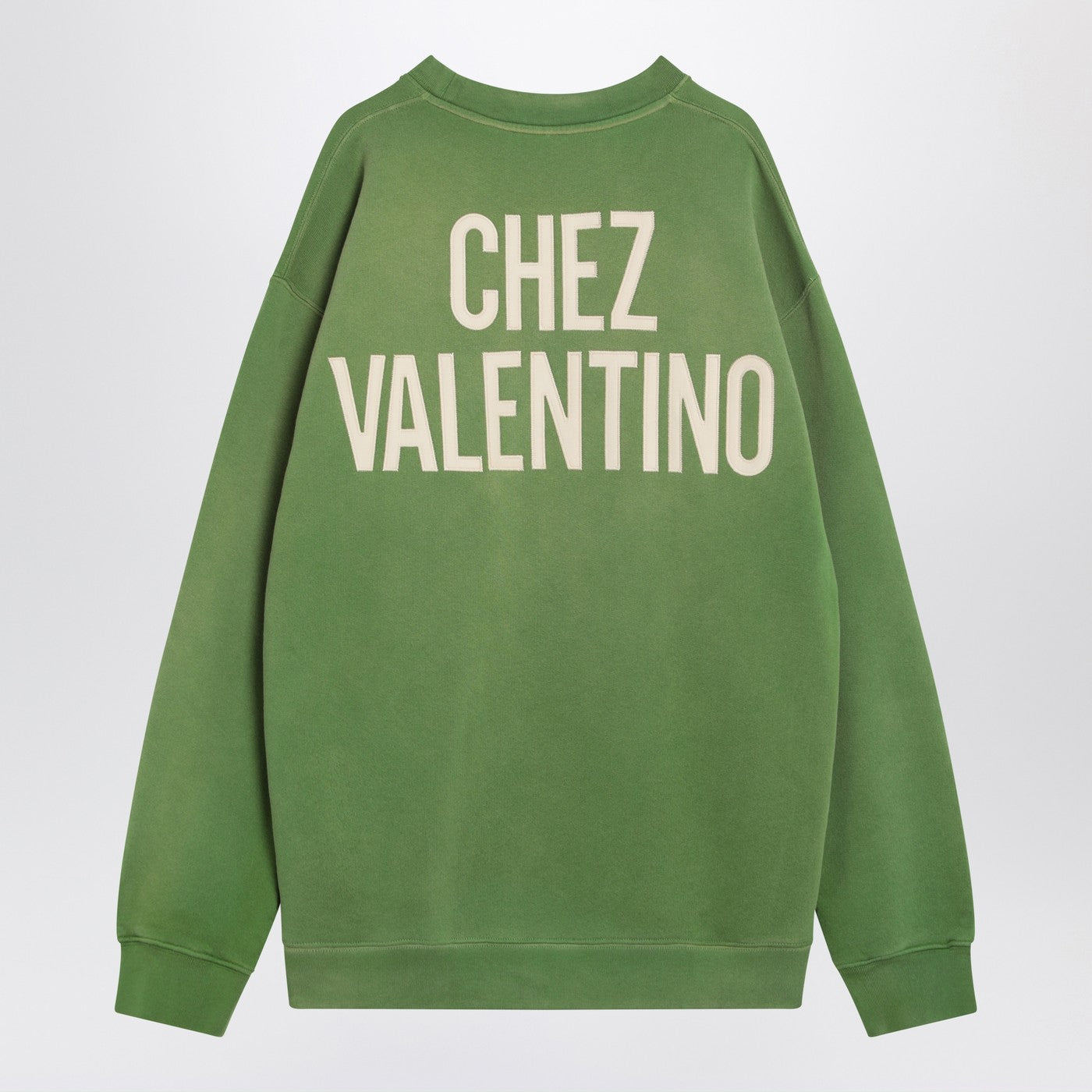 Valentino Crew Neck Sweatshirt Chez Valentino Green Men VALENTINO