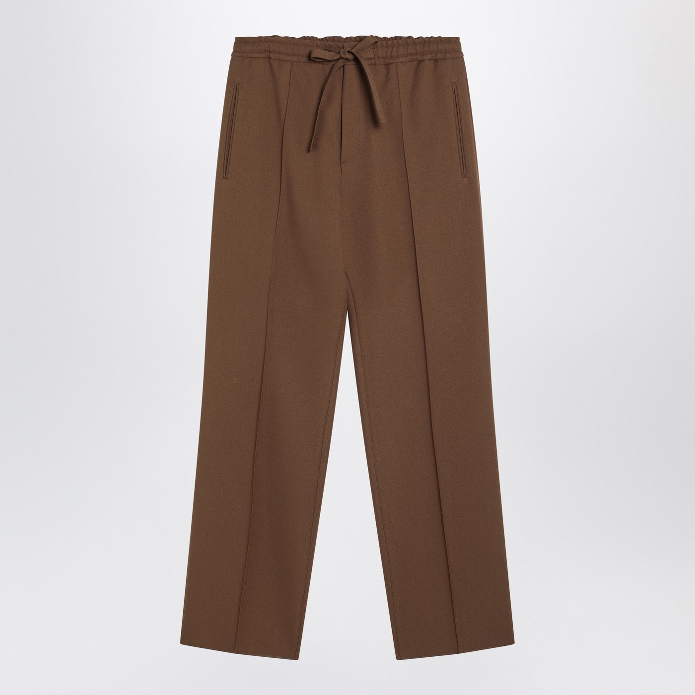Valentino Brown Gabardine Trousers Men VALENTINO