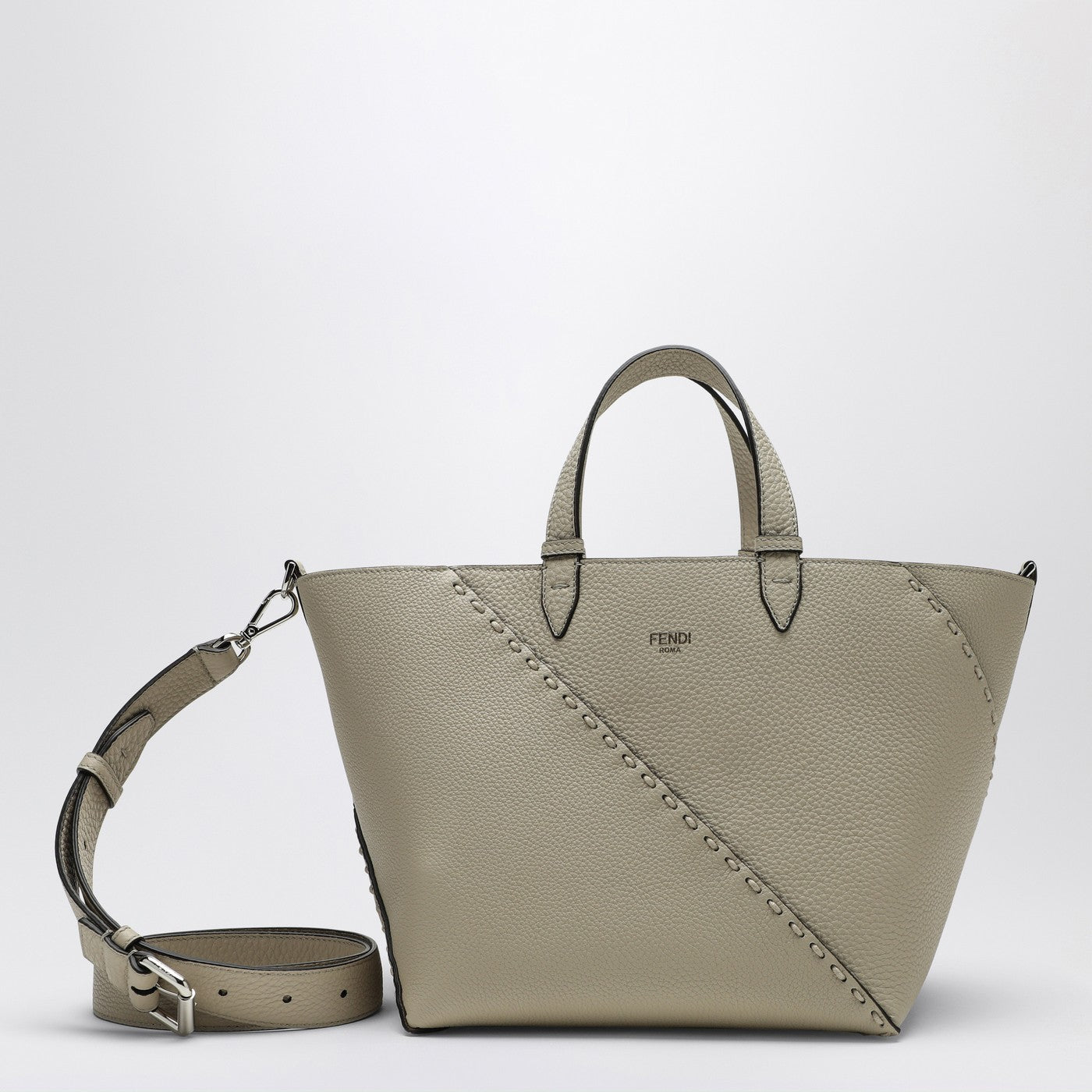 Fendi Ivory Diagonal Shopping Small Selleria Bag Men FENDI