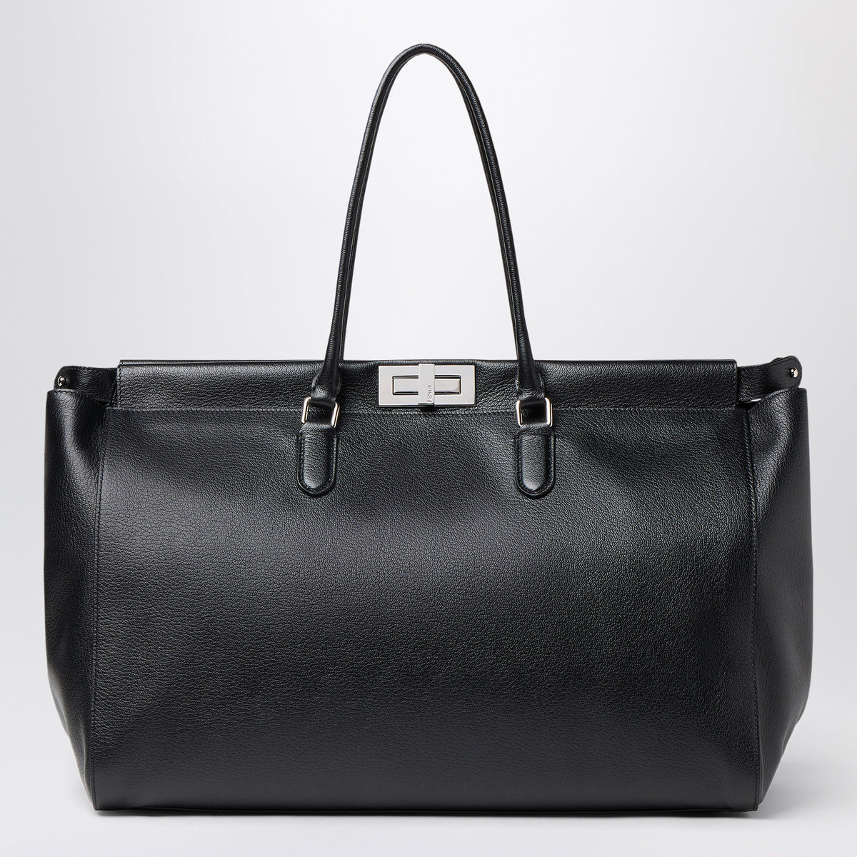 Fendi Peekaboo Tote Large Bag In Black Calfskin Men FENDI