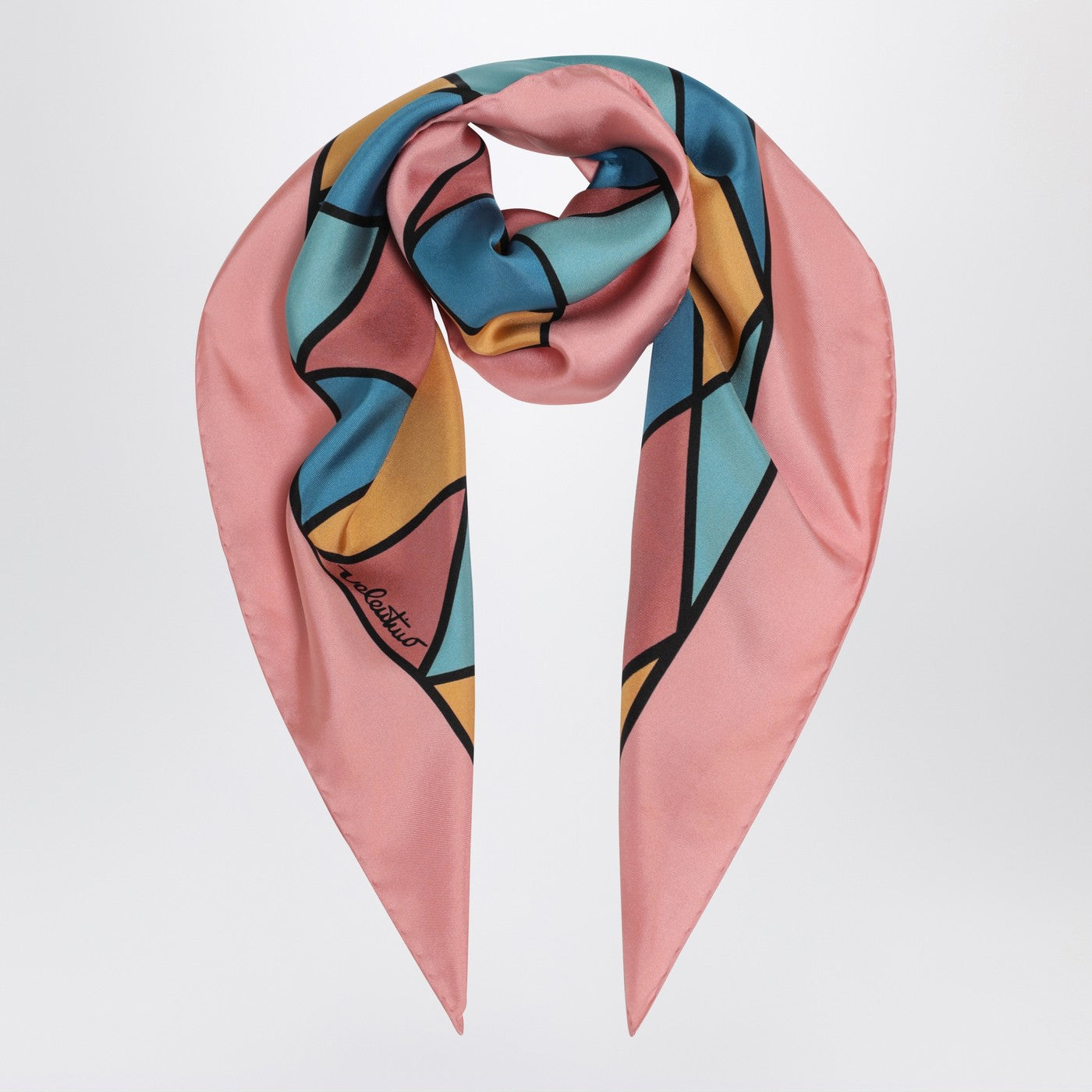 Valentino Garavani Silk Scarf With Colorful Diamond Pattern Women VALENTINO GARAVANI
