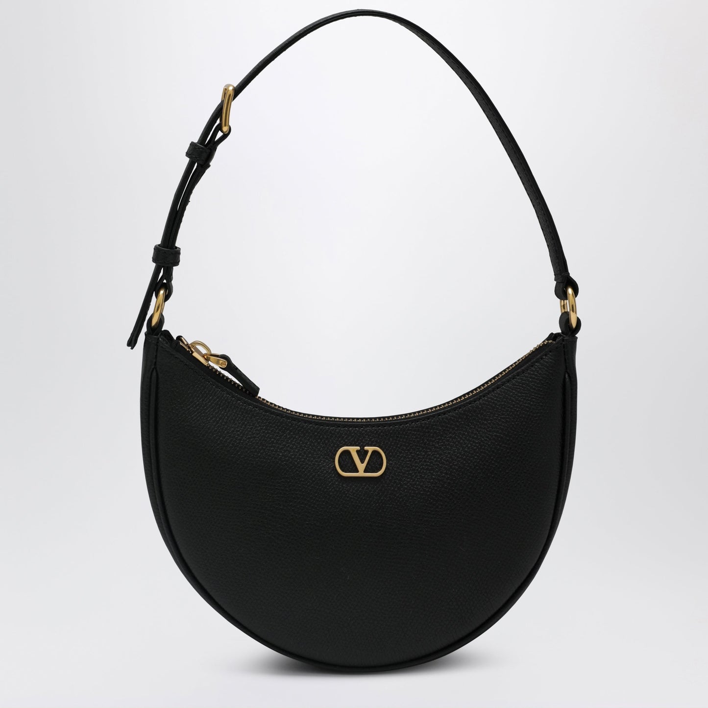 Valentino Garavani Vlogo Mini Shoulder Bag In Hammered Calfskin, Black Women VALENTINO GARAVANI