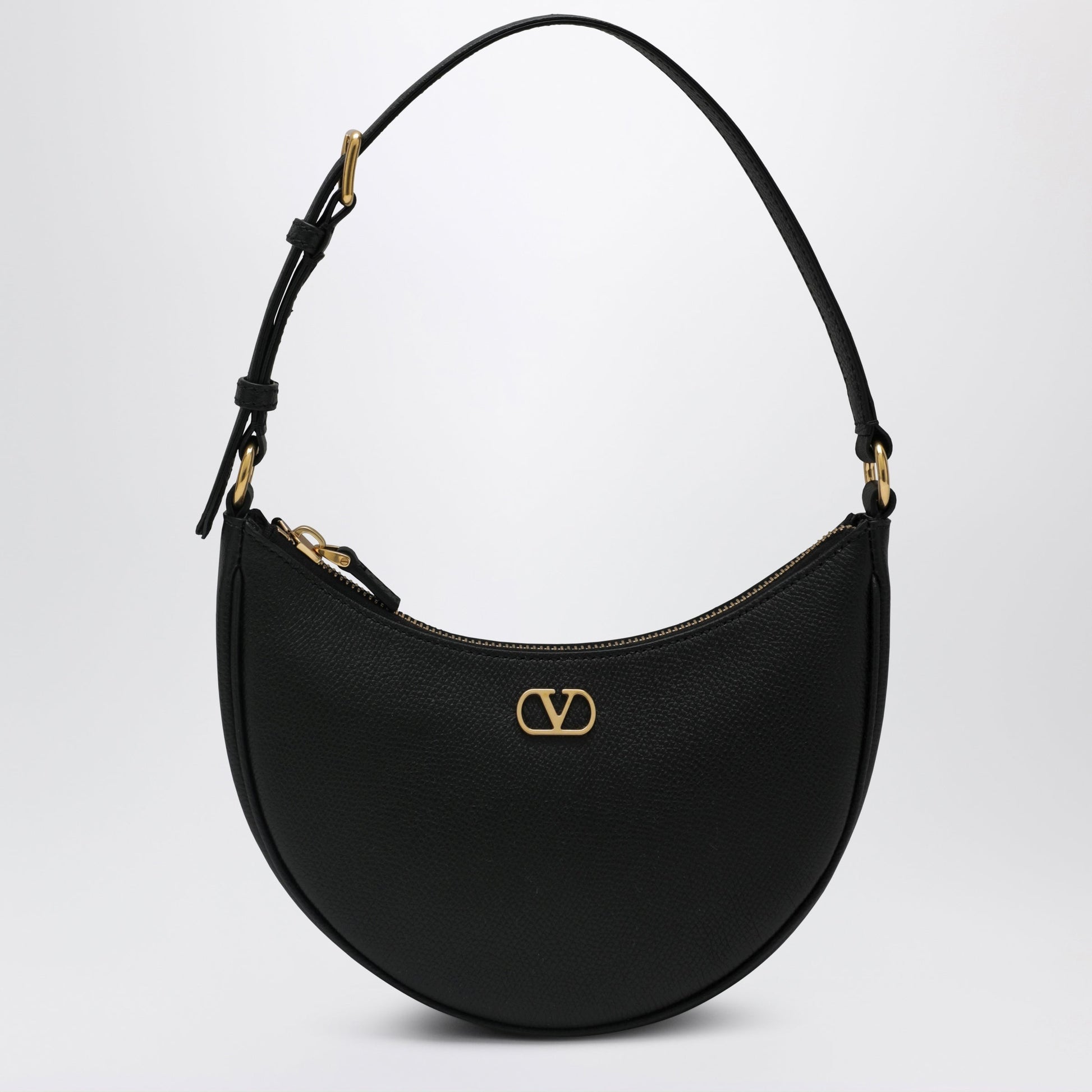 Valentino Garavani Vlogo Mini Shoulder Bag In Hammered Calfskin, Black Women VALENTINO GARAVANI