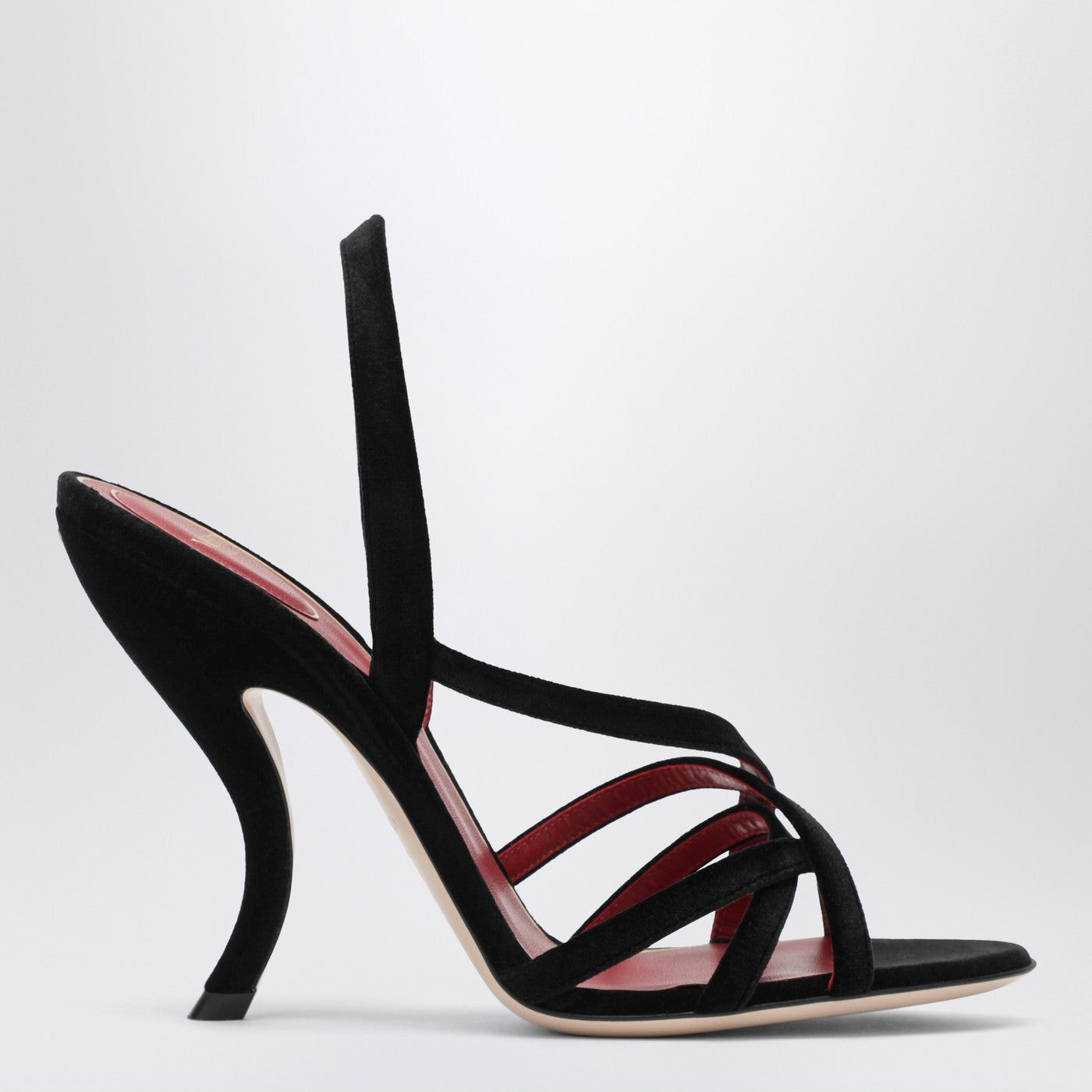 Valentino Garavani Fetishique Black Velvet Sandal Women VALENTINO GARAVANI
