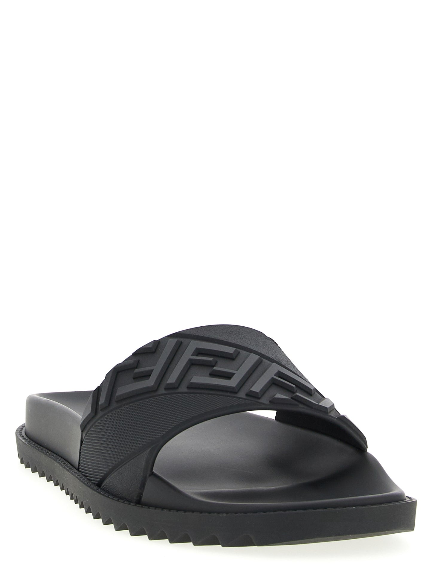 Fendi Men Logo Band Slides FENDI