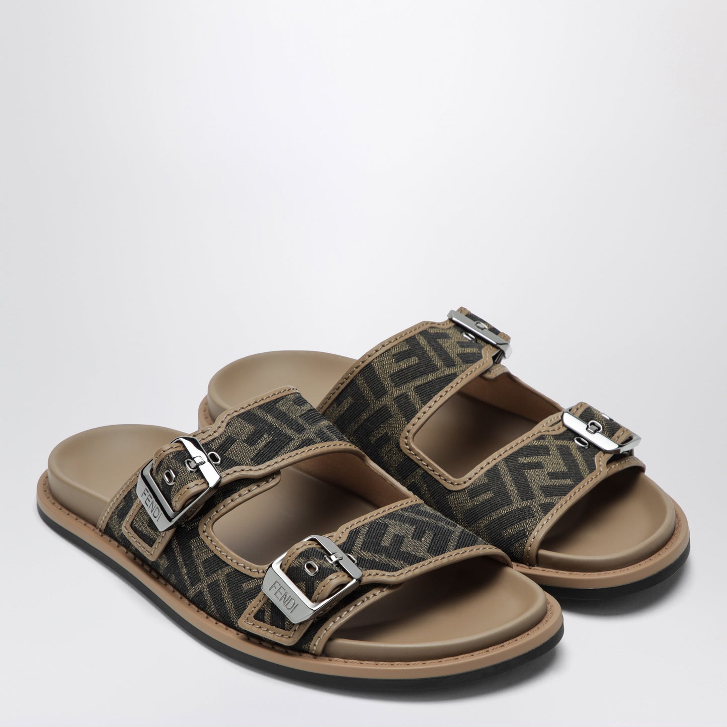 Fendi Fendi Feel Sandal In Ff Jacquard Fabric Men FENDI