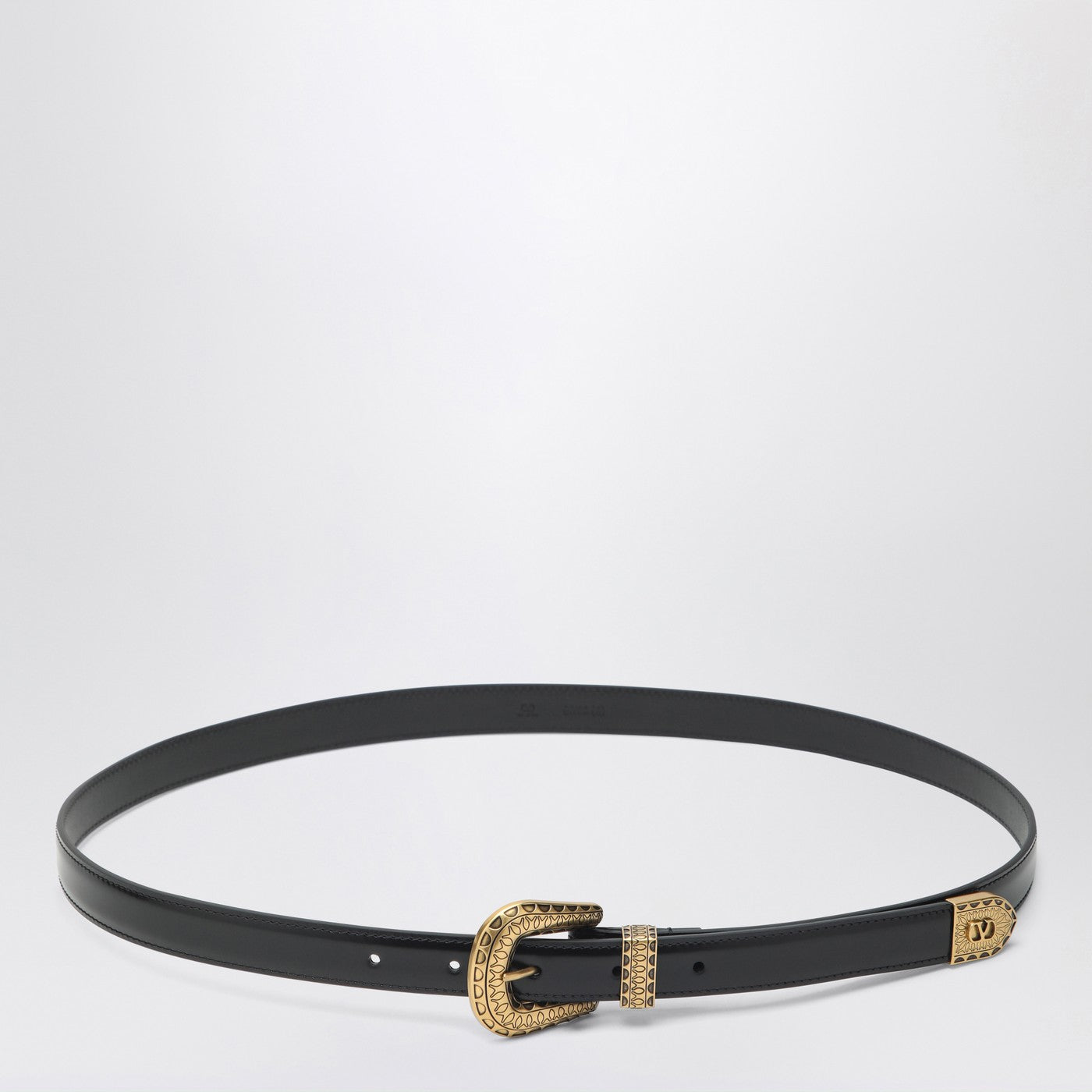 Valentino Garavani Black Vlogo Signature Belt In Polished Calfskin Men VALENTINO GARAVANI