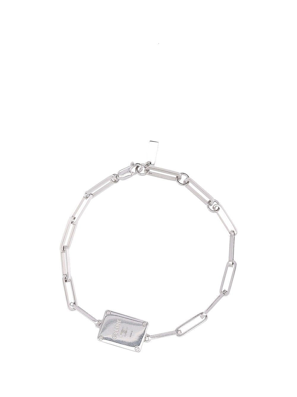 Celine Men Bracelet With Triomphe Plate CELINE