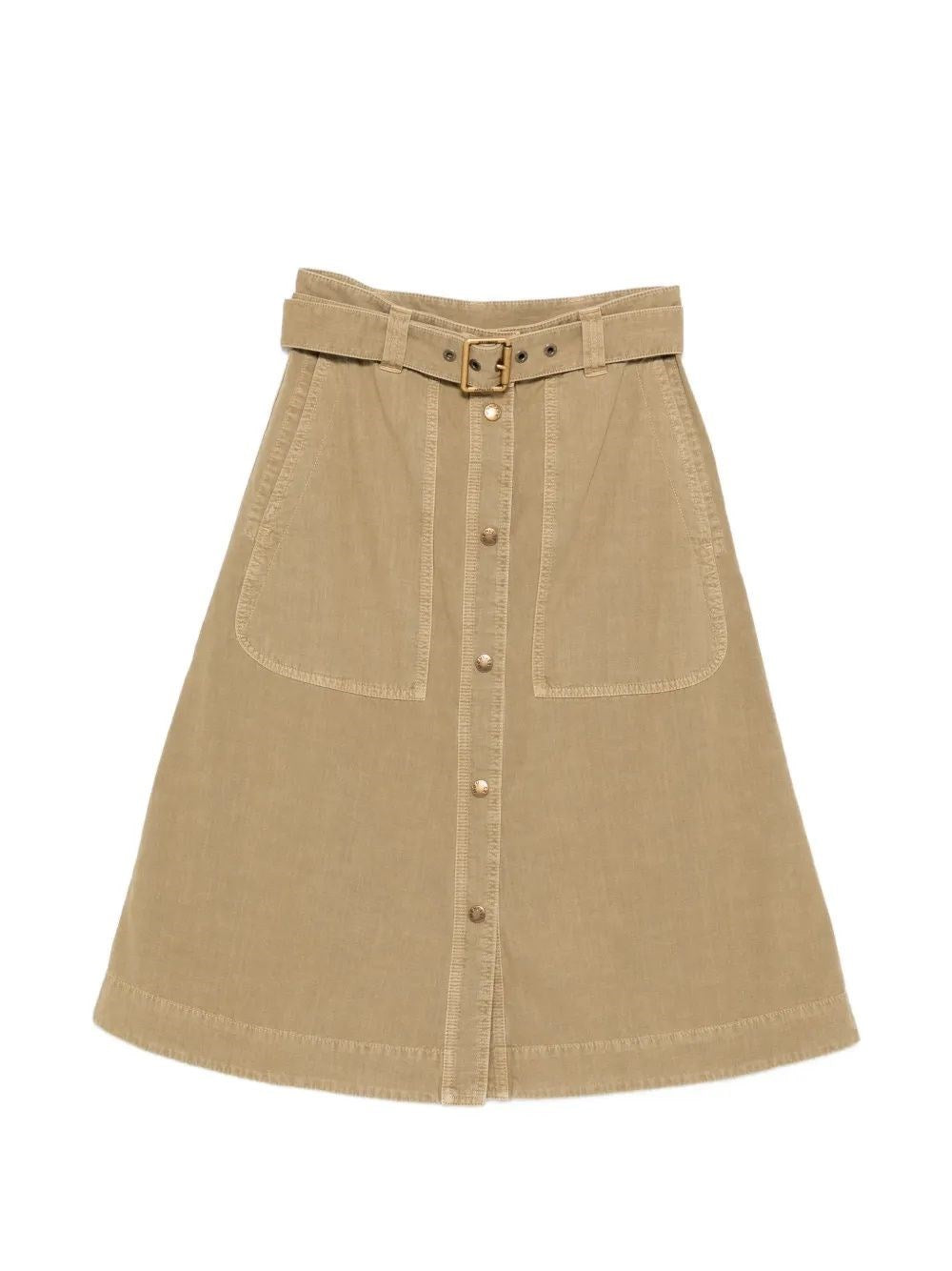Moncler Women Cotton Midi Skirt With Belt MONCLER