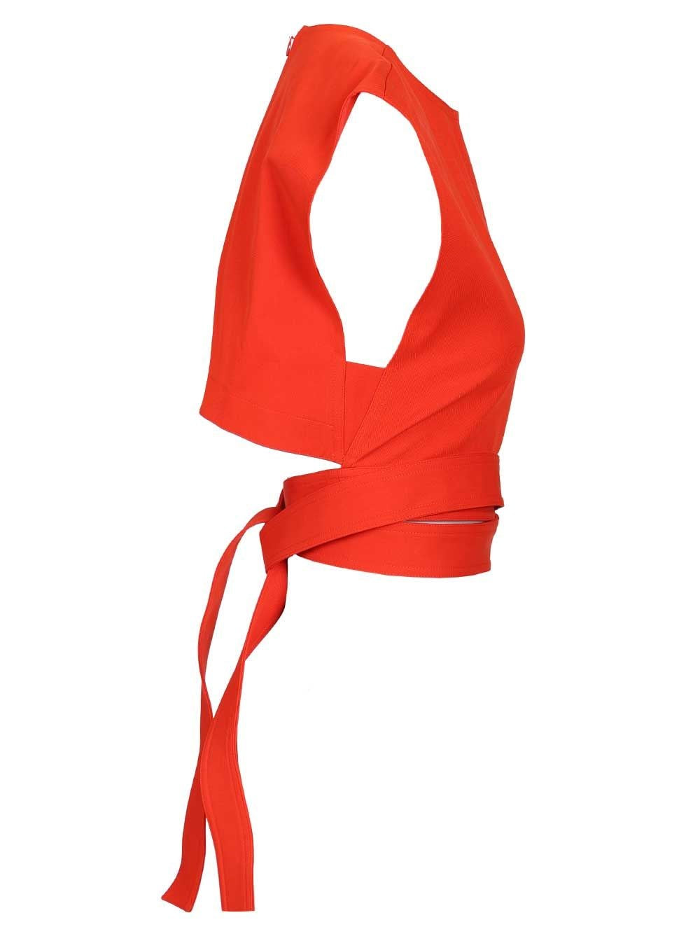 Alaïa Women Cropped Top In Cotton Gabardine With Band ALAIA