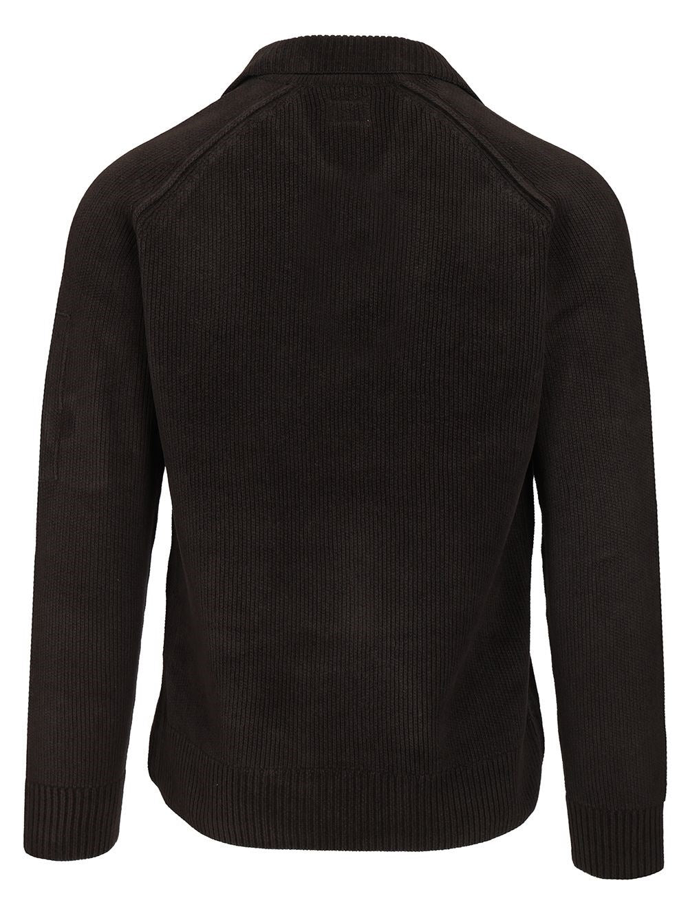 C.P. Company Men Polo Sweater Made Of Cotton Chenille C.P. COMPANY