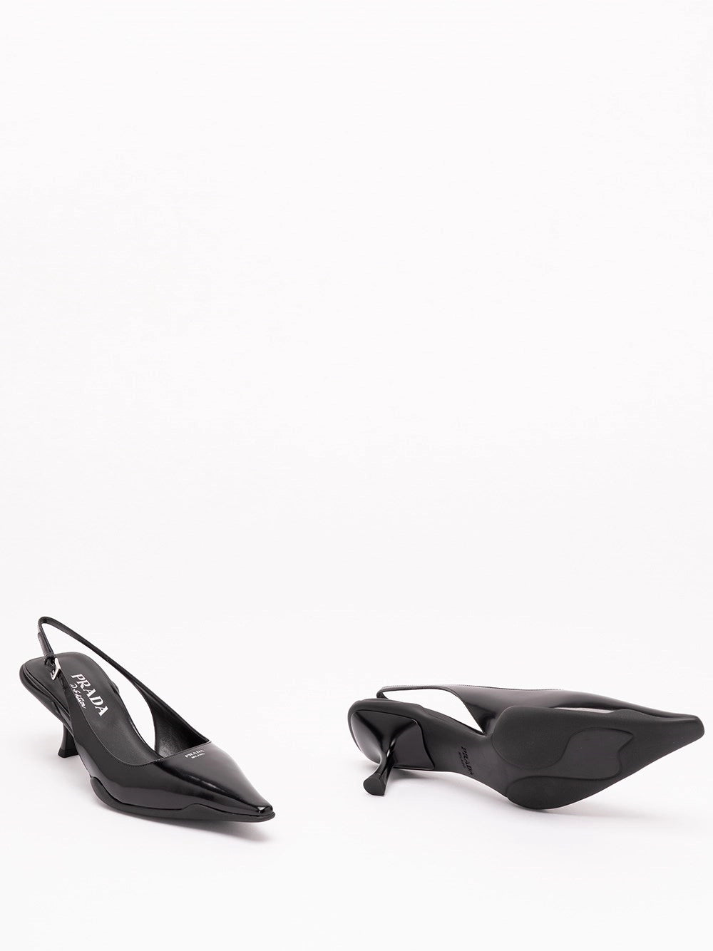 Prada Women Brushed Leather Slingback Pumps PRADA