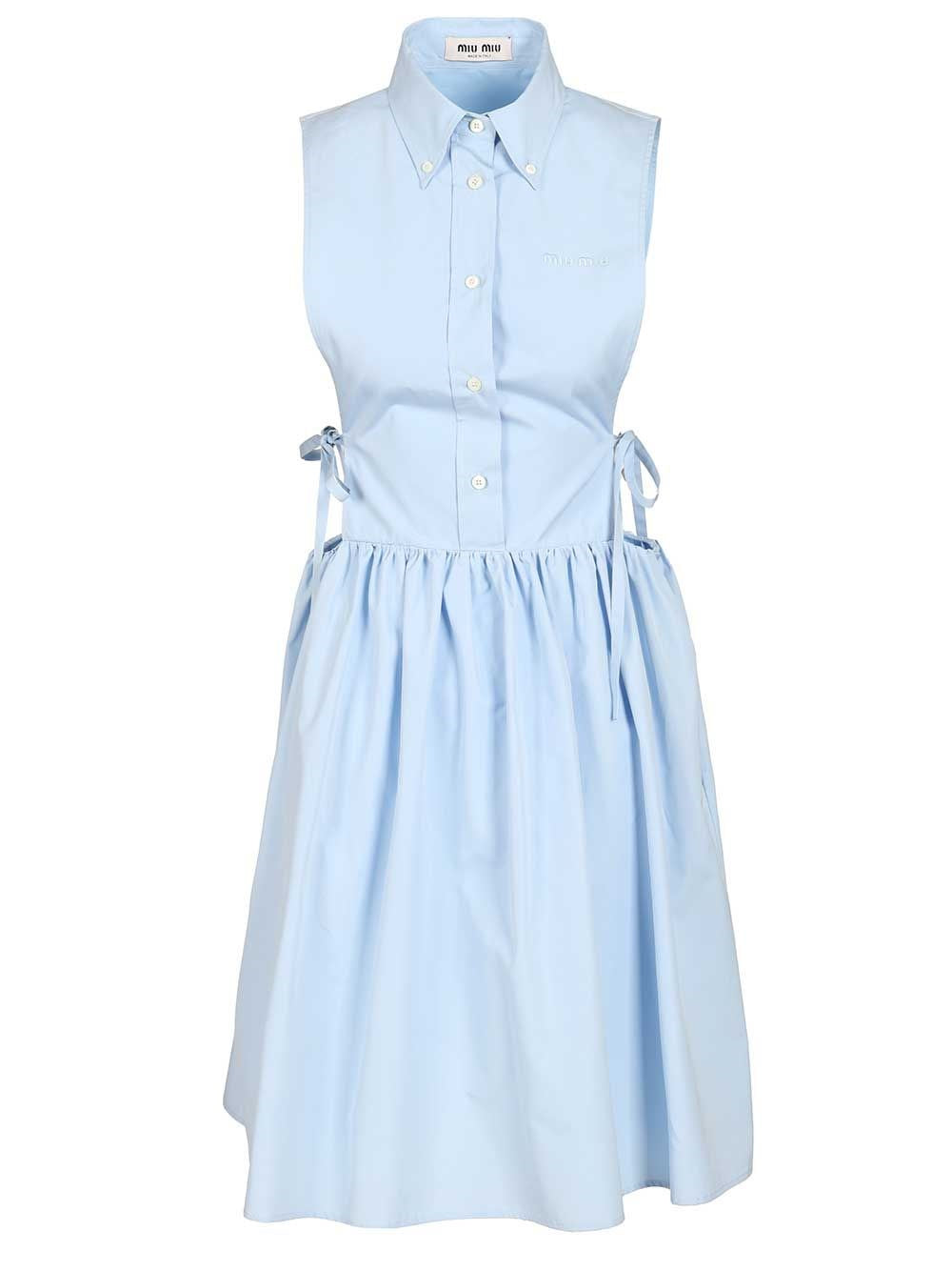 Miu Miu Women Sleeveless Poplin Dress MIU MIU