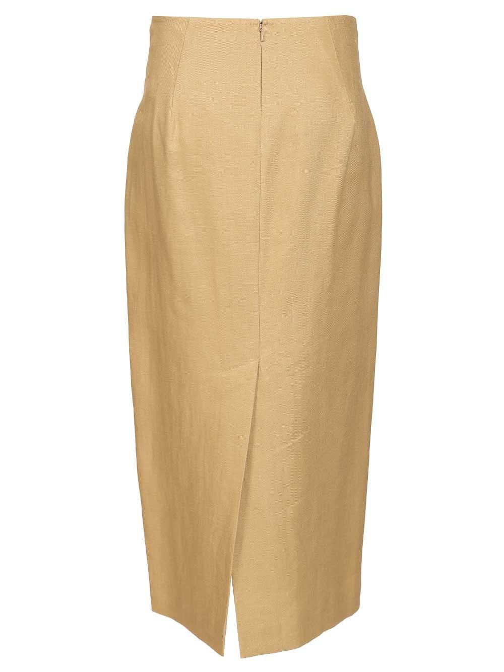Max Mara Women Slim-Fit Diagonal Linen Skirt MAX MARA