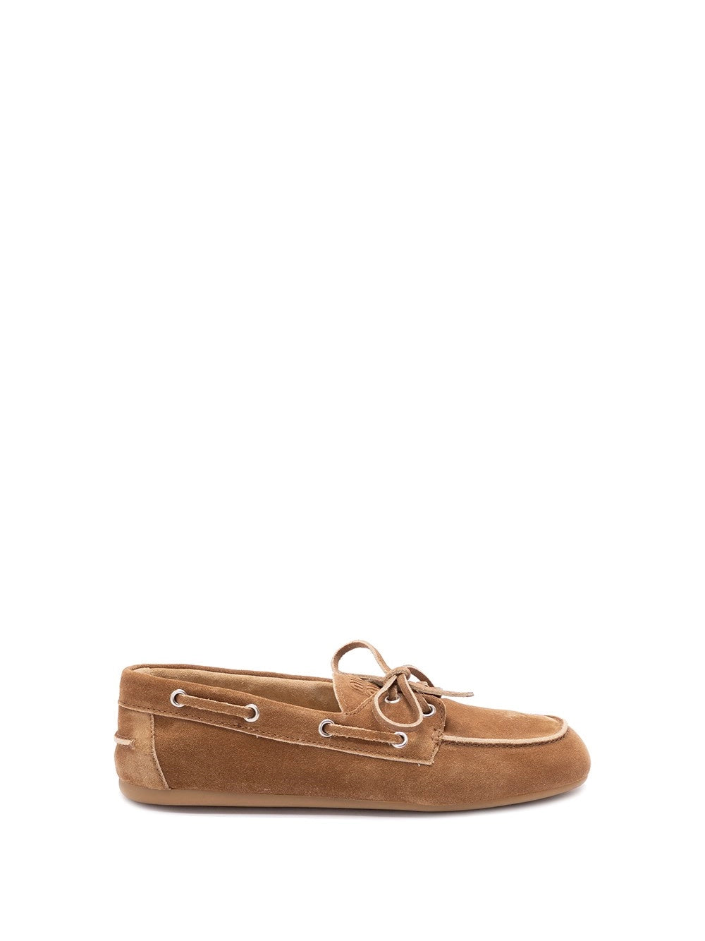 Miu Miu Women Unlined Bleached Suede Boat Shoes MIU MIU