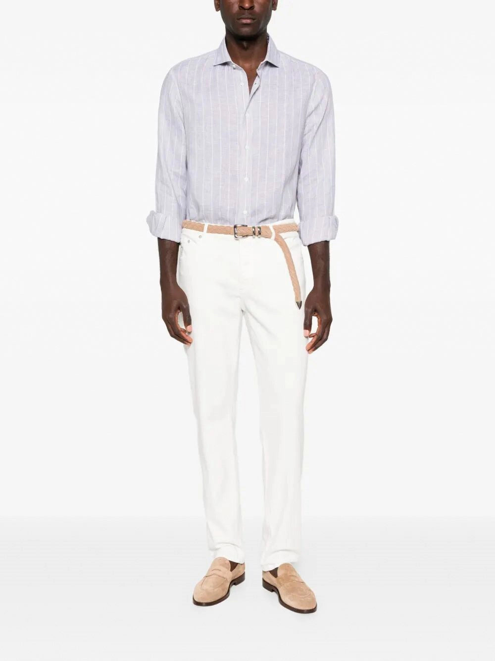 Brunello Cucinelli Men Linen Shirt BRUNELLO CUCINELLI