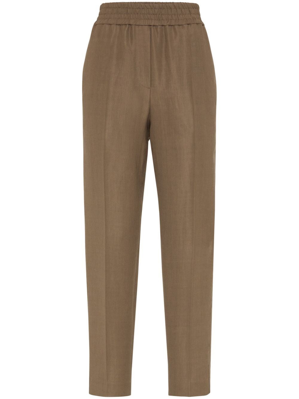 Brunello Cucinelli Women Viscose And Linen Fluid Twill Baggy Pull-On Pants BRUNELLO CUCINELLI