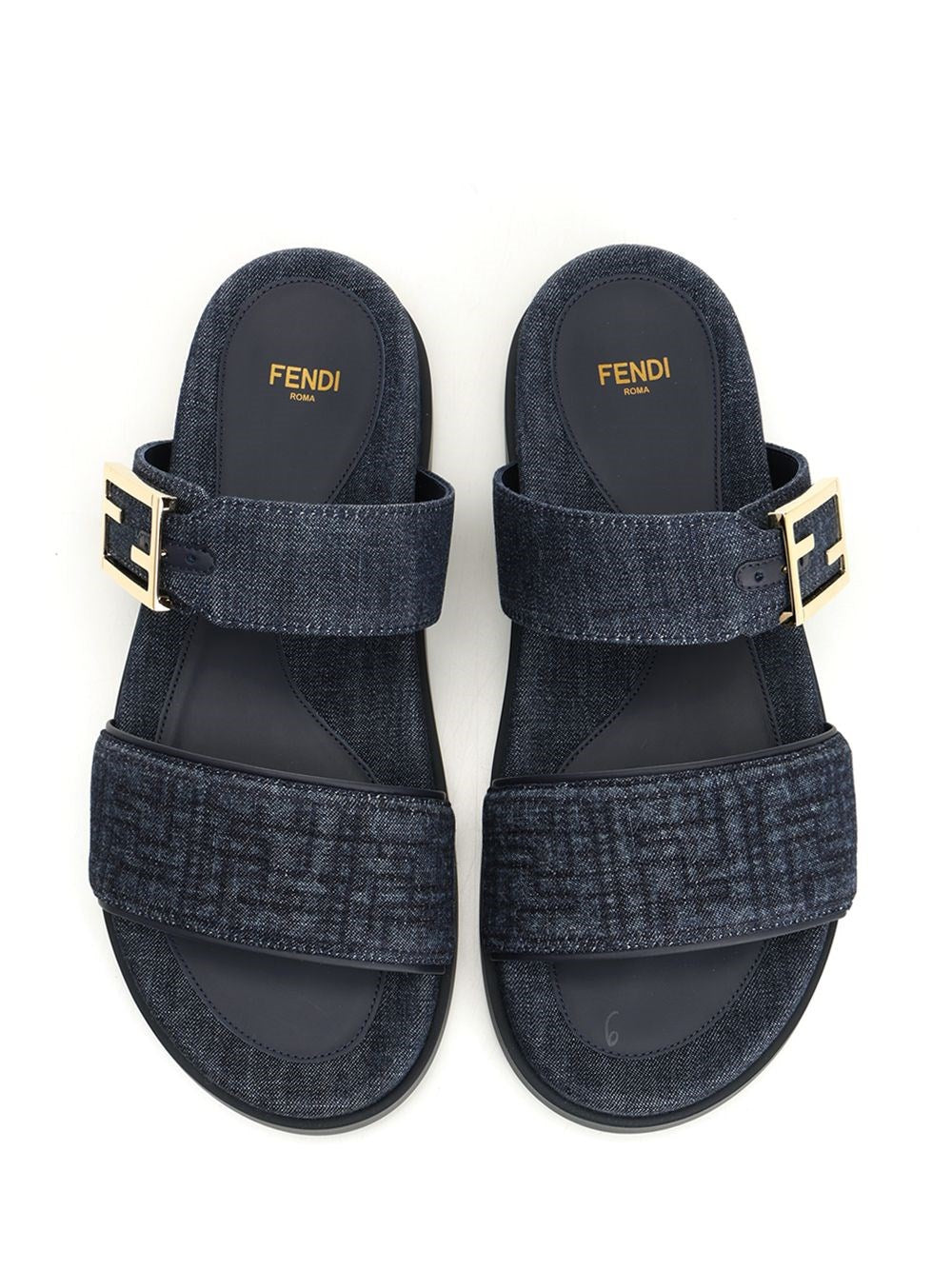 Fendi Women Flat Denim Slides FENDI
