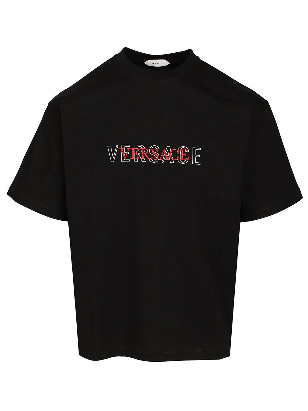 Versace Men T-Shirt With Embroidered Logo VERSACE