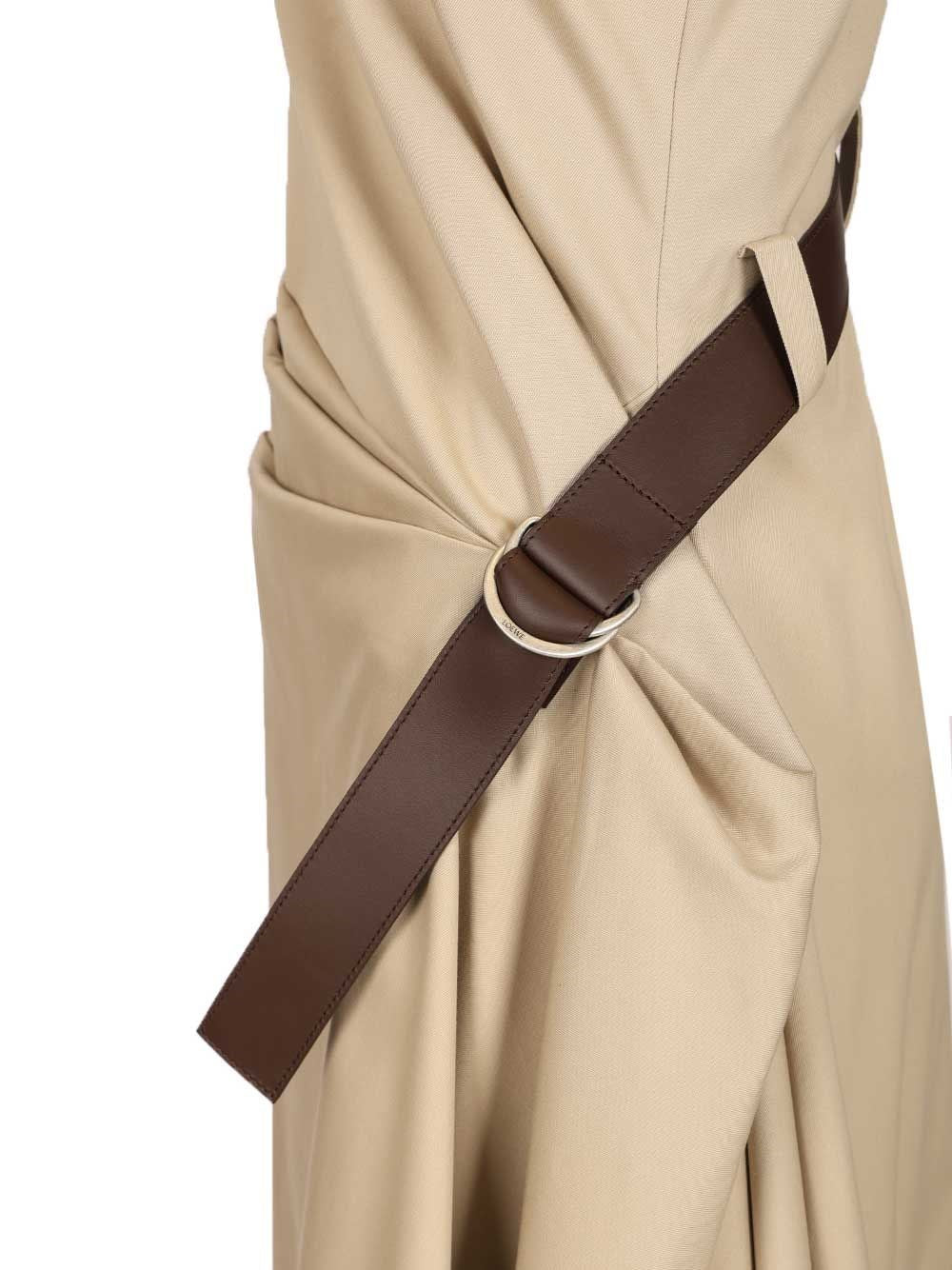 Loewe Women Belted Dress In Cotton And Silk LOEWE