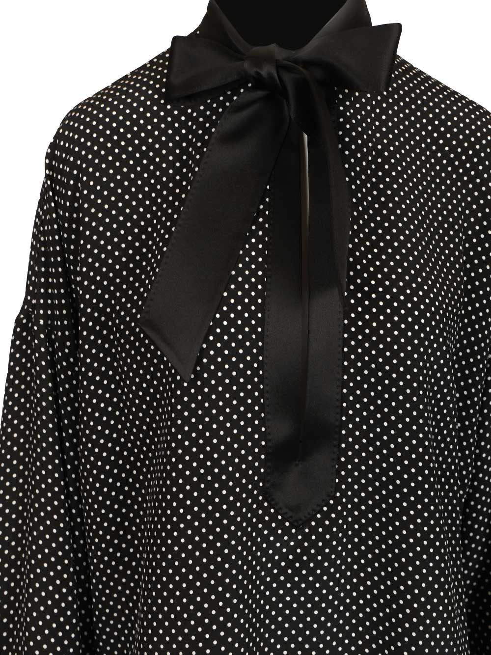 Tom Ford Women Polka Dot Silk Satin Blouse With Lavallière Collar TOM FORD