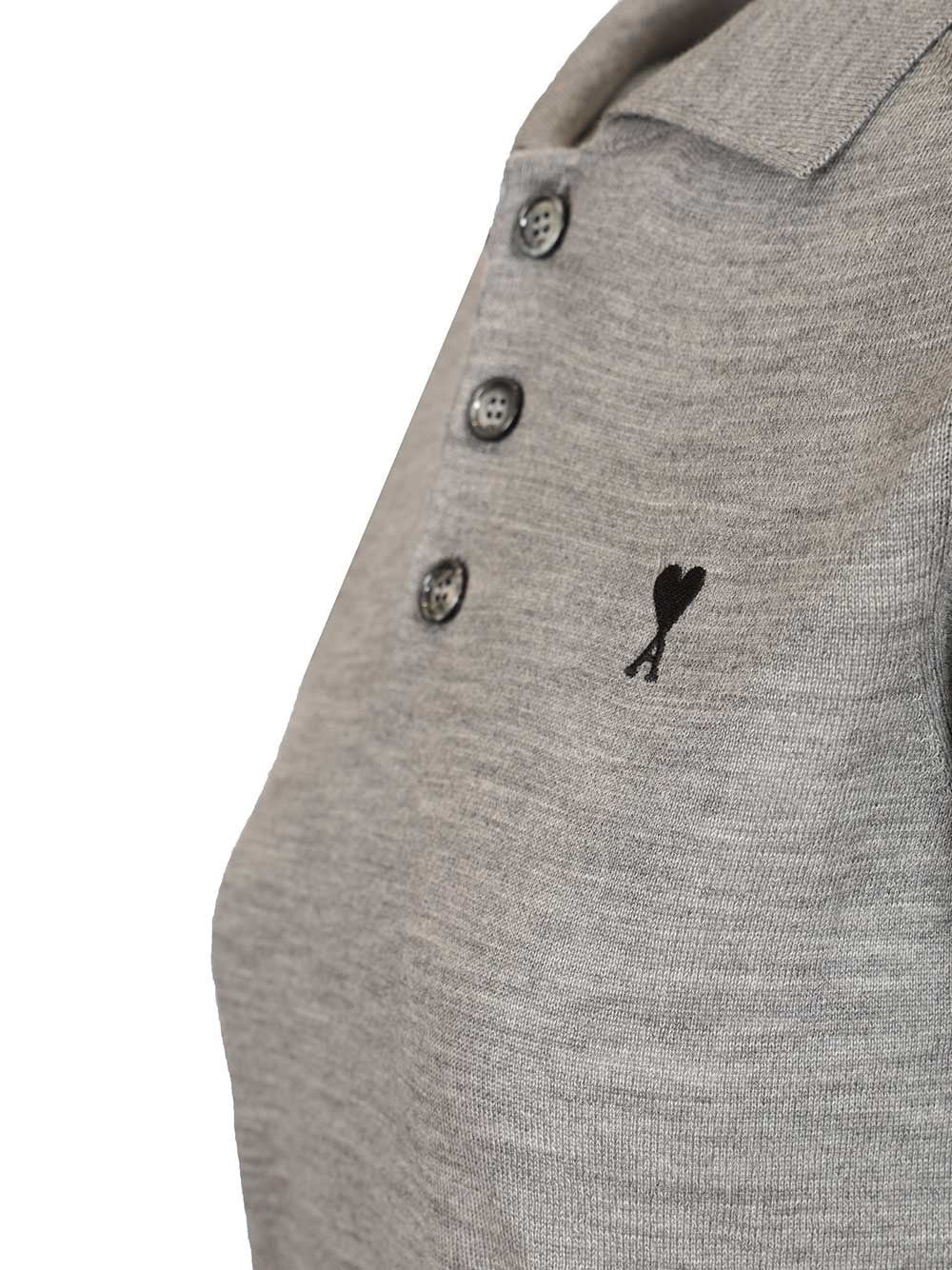 Ami Women Short-Sleeved Wool Polo Shirt AMI PARIS