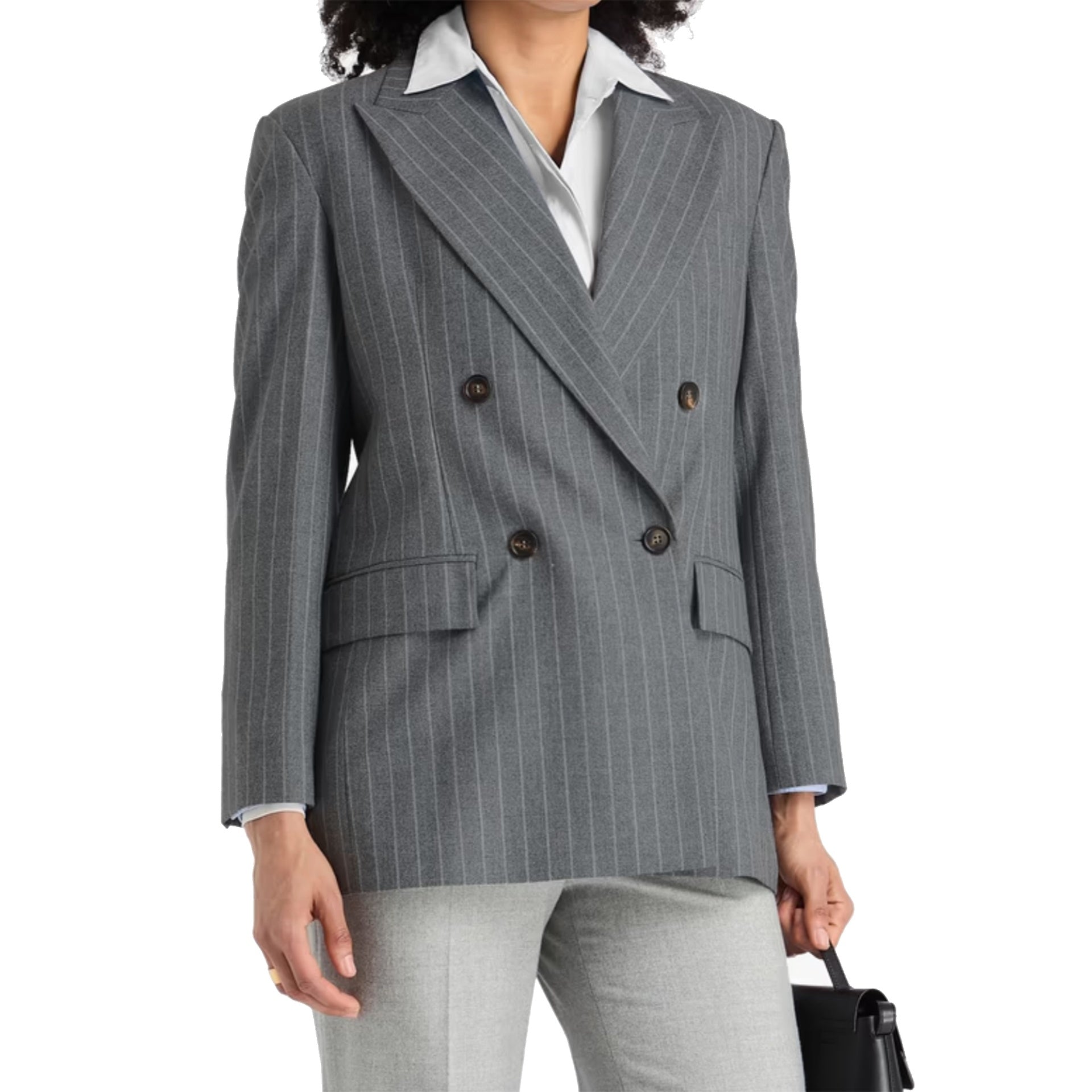 Brunello Cucinelli Pinstriped Wool Blazer Women BRUNELLO CUCINELLI