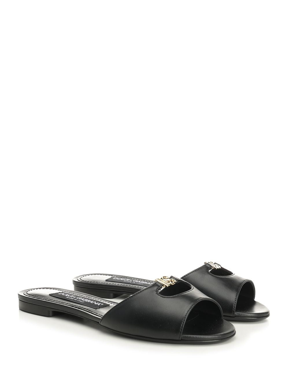 Dolce & Gabbana Women Leather Slides DOLCE & GABBANA