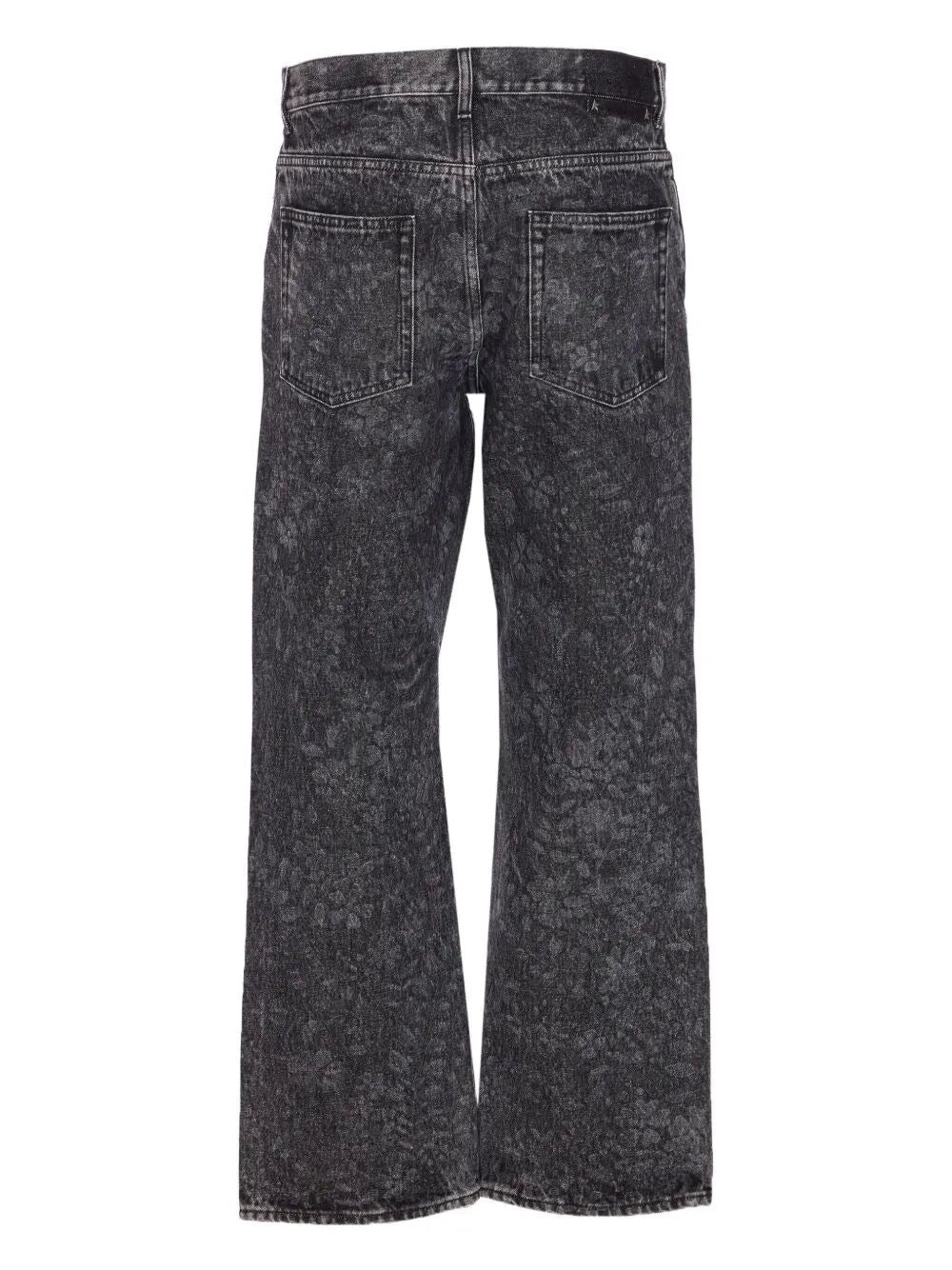 Golden Goose Men `Journey` Skate Jeans `All Over Laser Flowers`