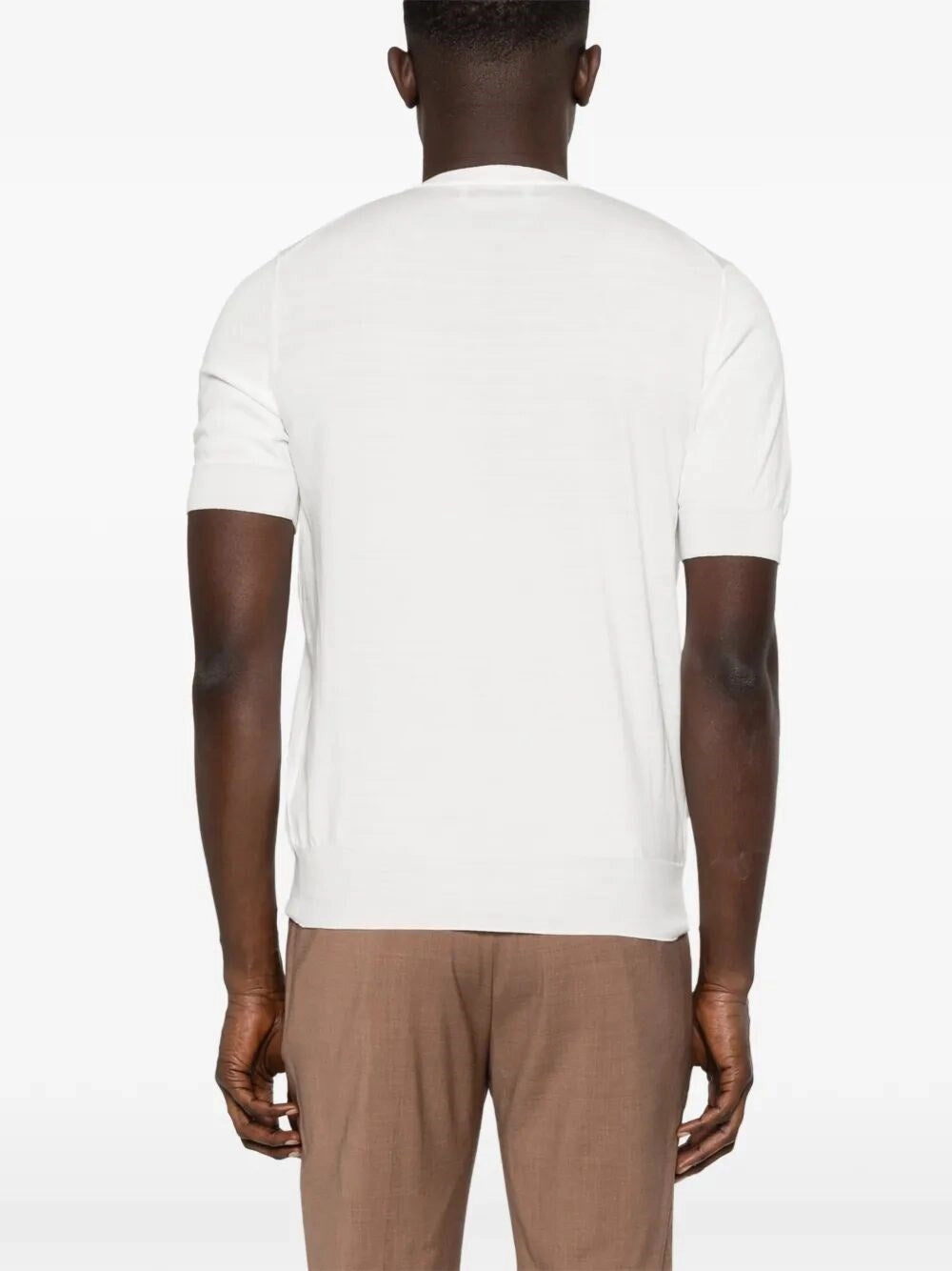 Brunello Cucinelli Men Cotton Lightweight Knit T-Shirt With Contrast Details BRUNELLO CUCINELLI