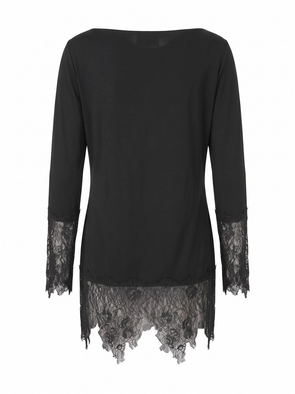 Blumarine Women Jersey Tunic With Lace Ruffles BLUMARINE