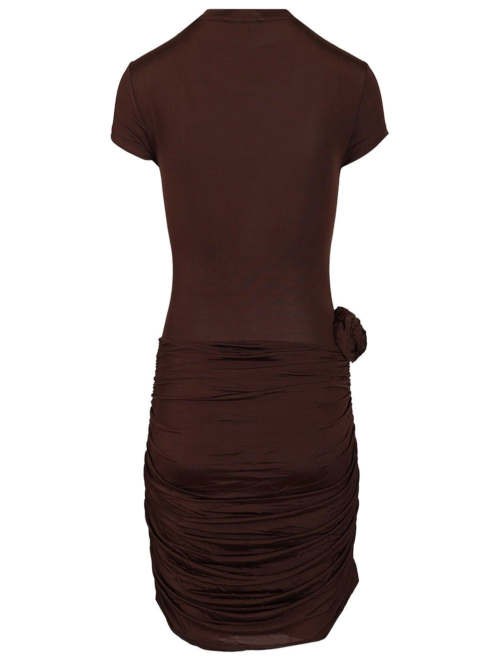 Rotate Women Dark Brown Draped Mini Dress ROTATE