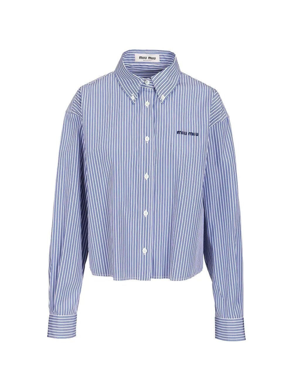 Miu Miu Women Poplin Shirt With Logo MIU MIU