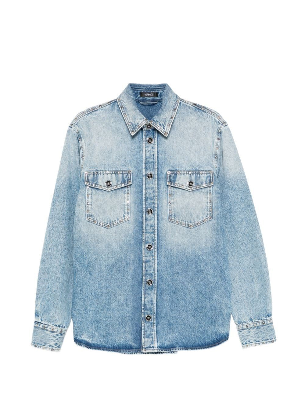 Versace Men Studded Denim Shirt VERSACE